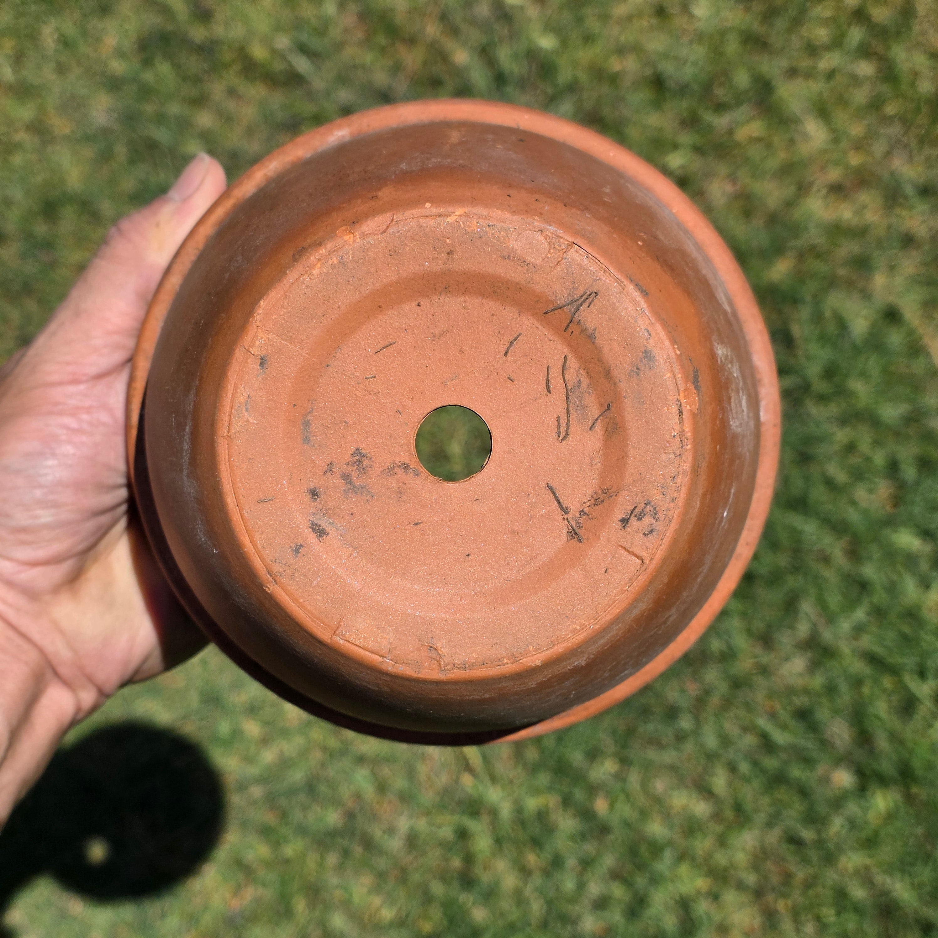 Vintage Italian Terracotta Planter Pot EV 16 Made in Italy 6.5" Aged Patina