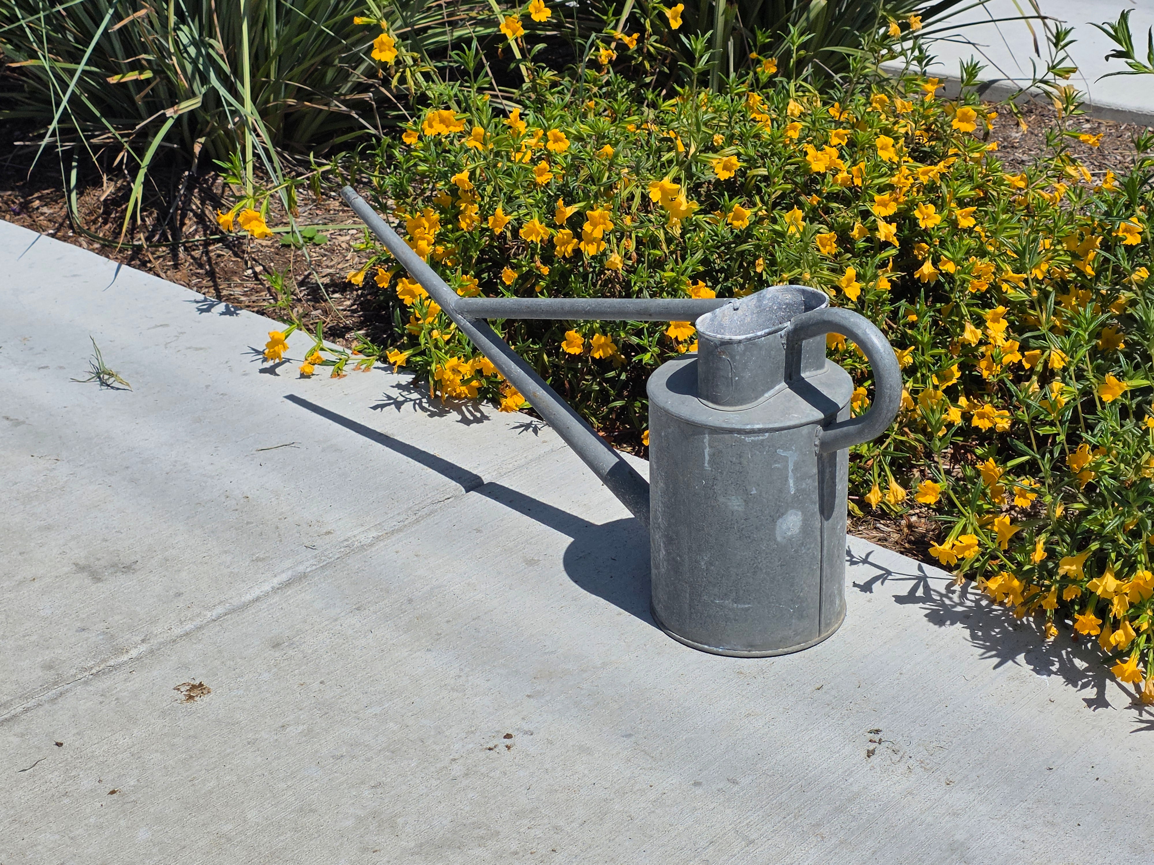 Vintage Haws Long Reach Watering Can Galvanized Steel 2 Gal England Garden