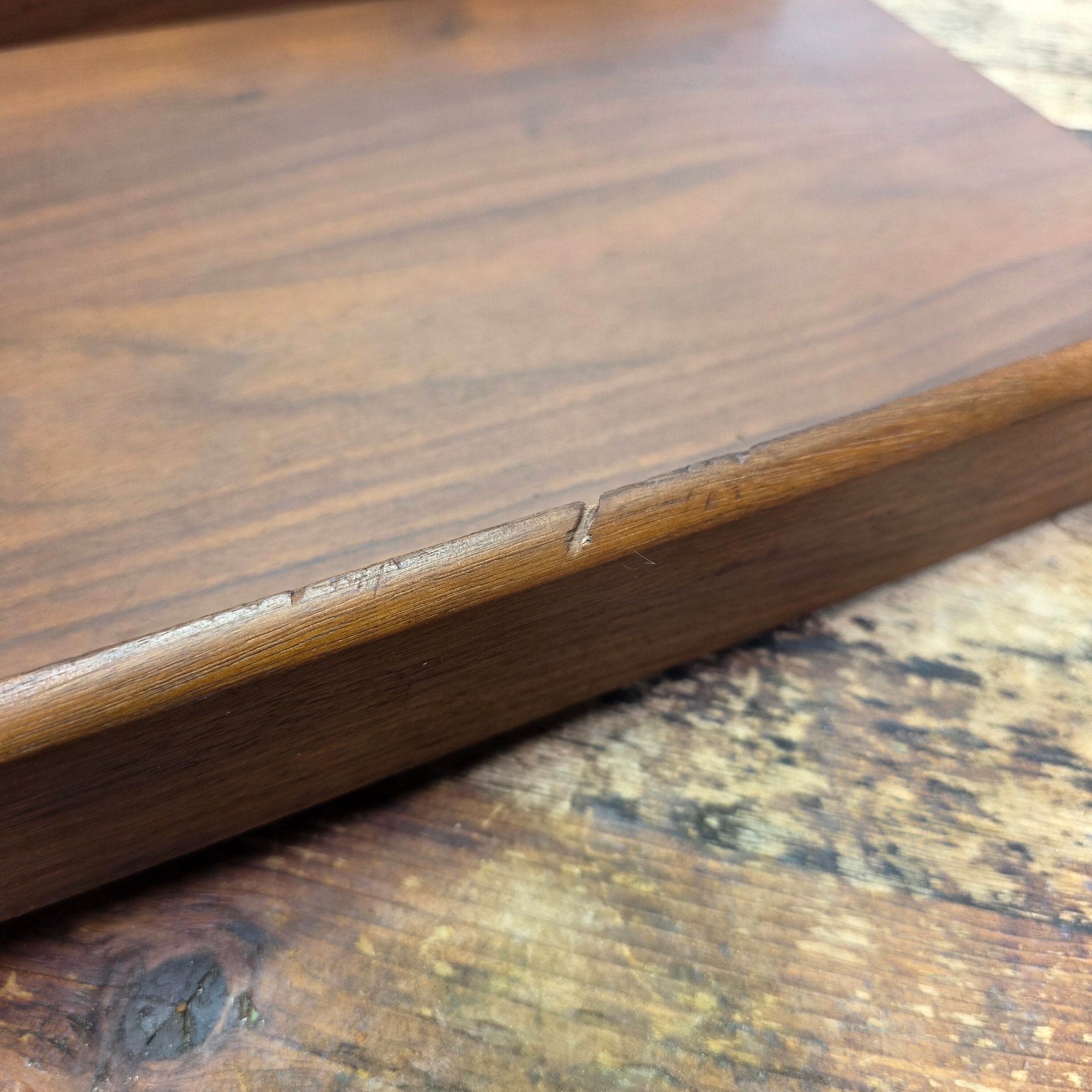 Vintage Carver Wood Products Desk Letter Tray 2 Tier Walnut Oak MCM Damage USA