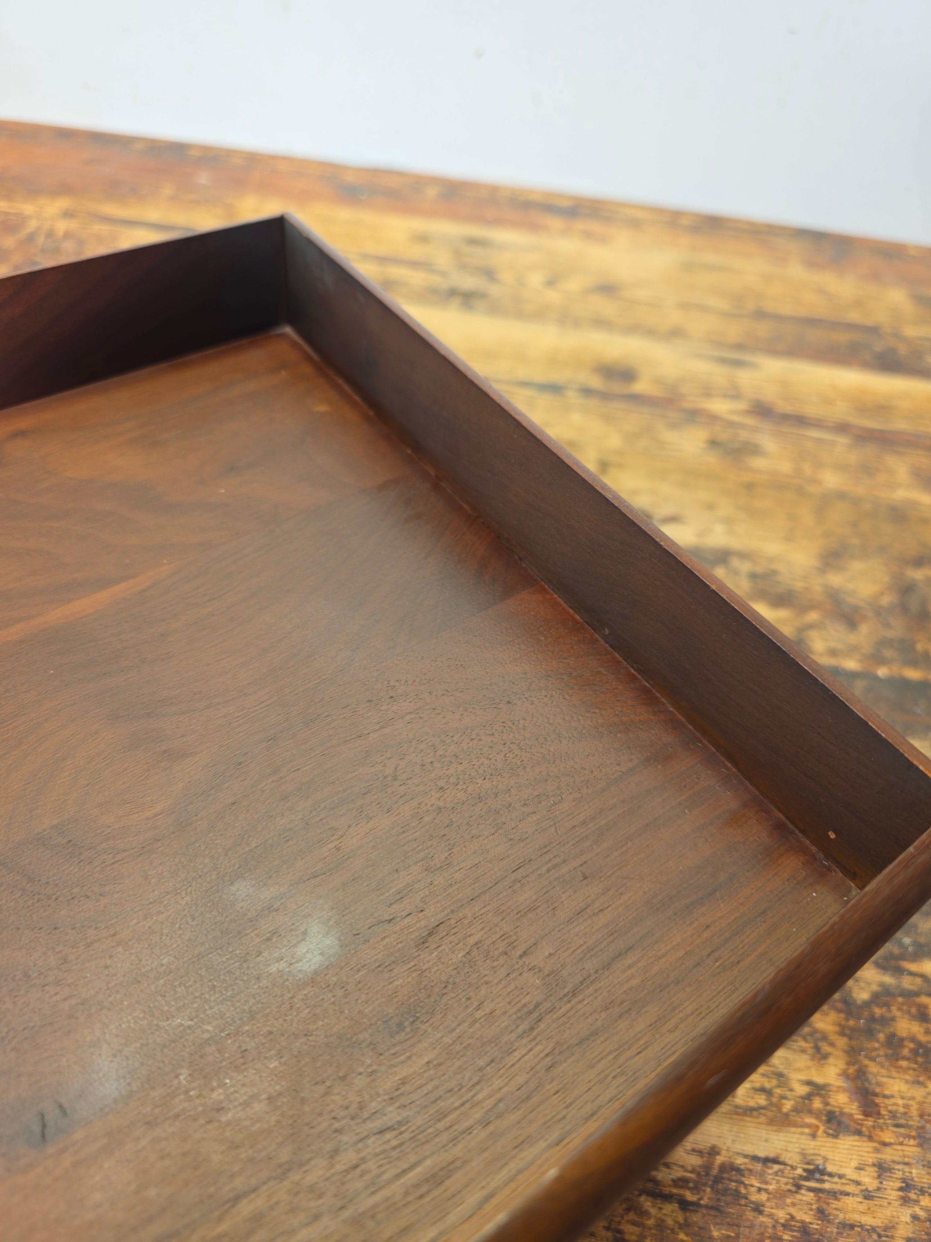 Vintage Carver Wood Products Desk Letter Tray 2 Tier Cherry Oak MCM Damage USA