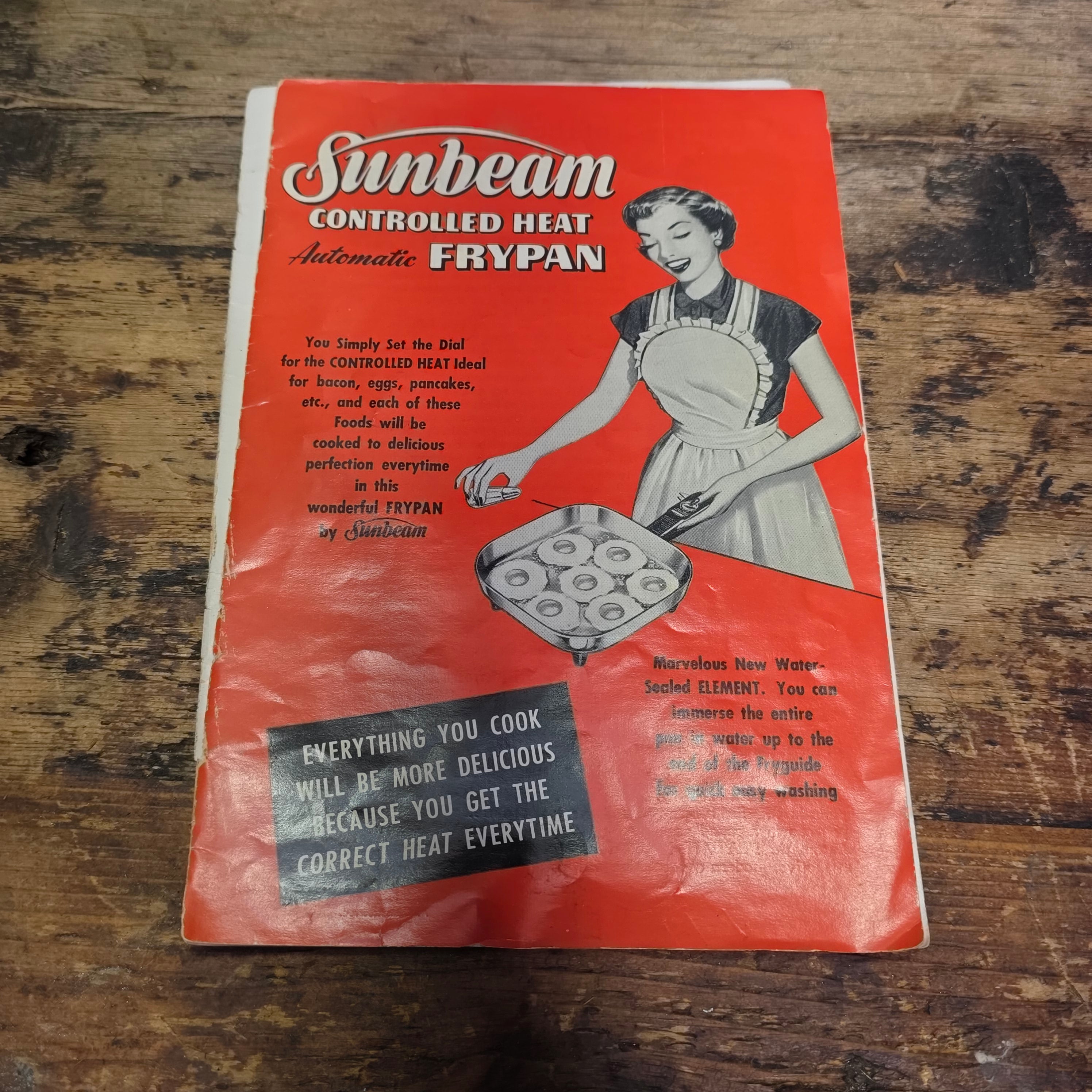 Vintage Sunbeam Automatic Electric Frypan Model FP-L MCM Aluminum Skillet W/ Lid