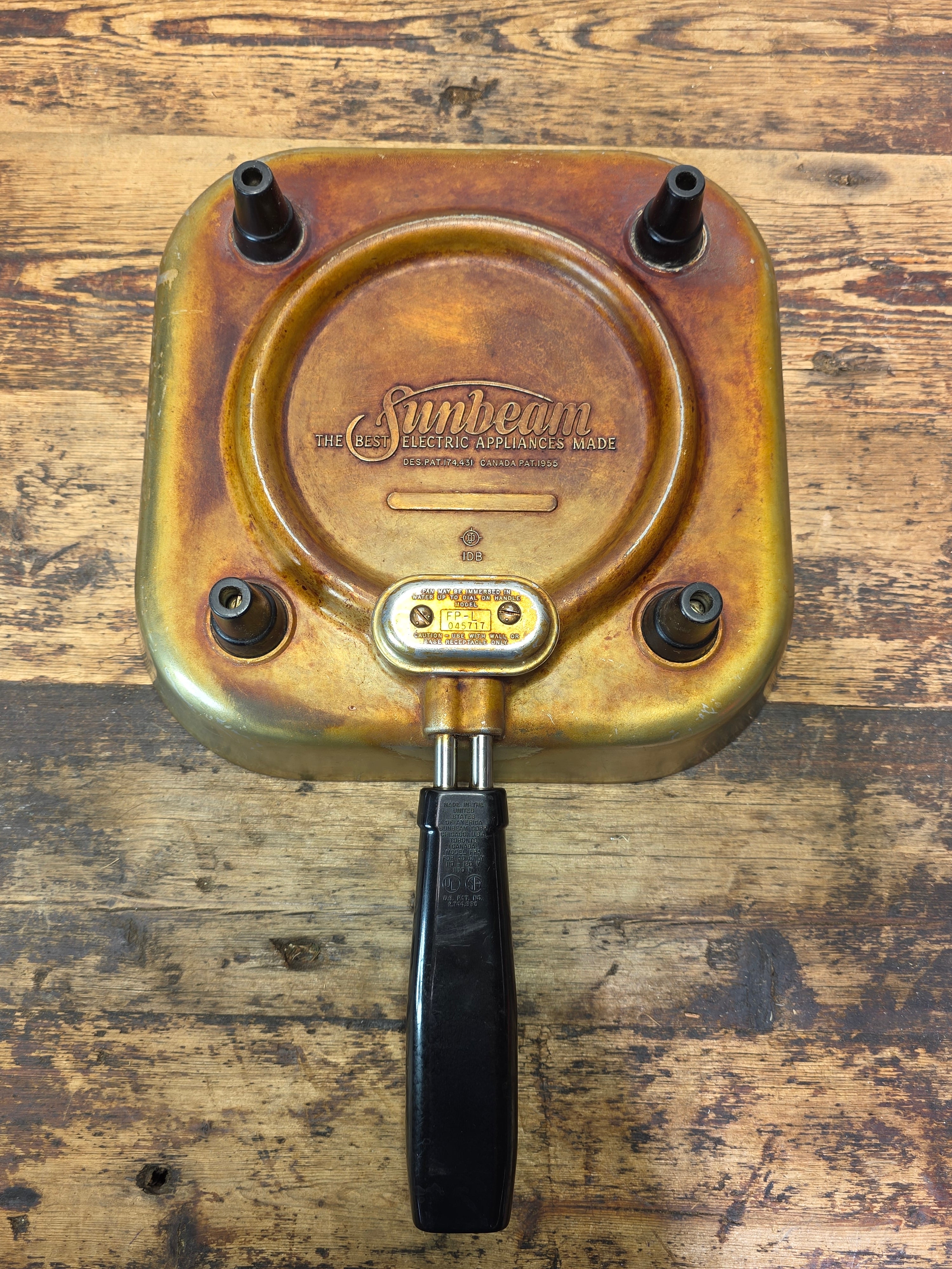 Vintage Sunbeam Automatic Electric Frypan Model FP-L MCM Aluminum Skillet W/ Lid