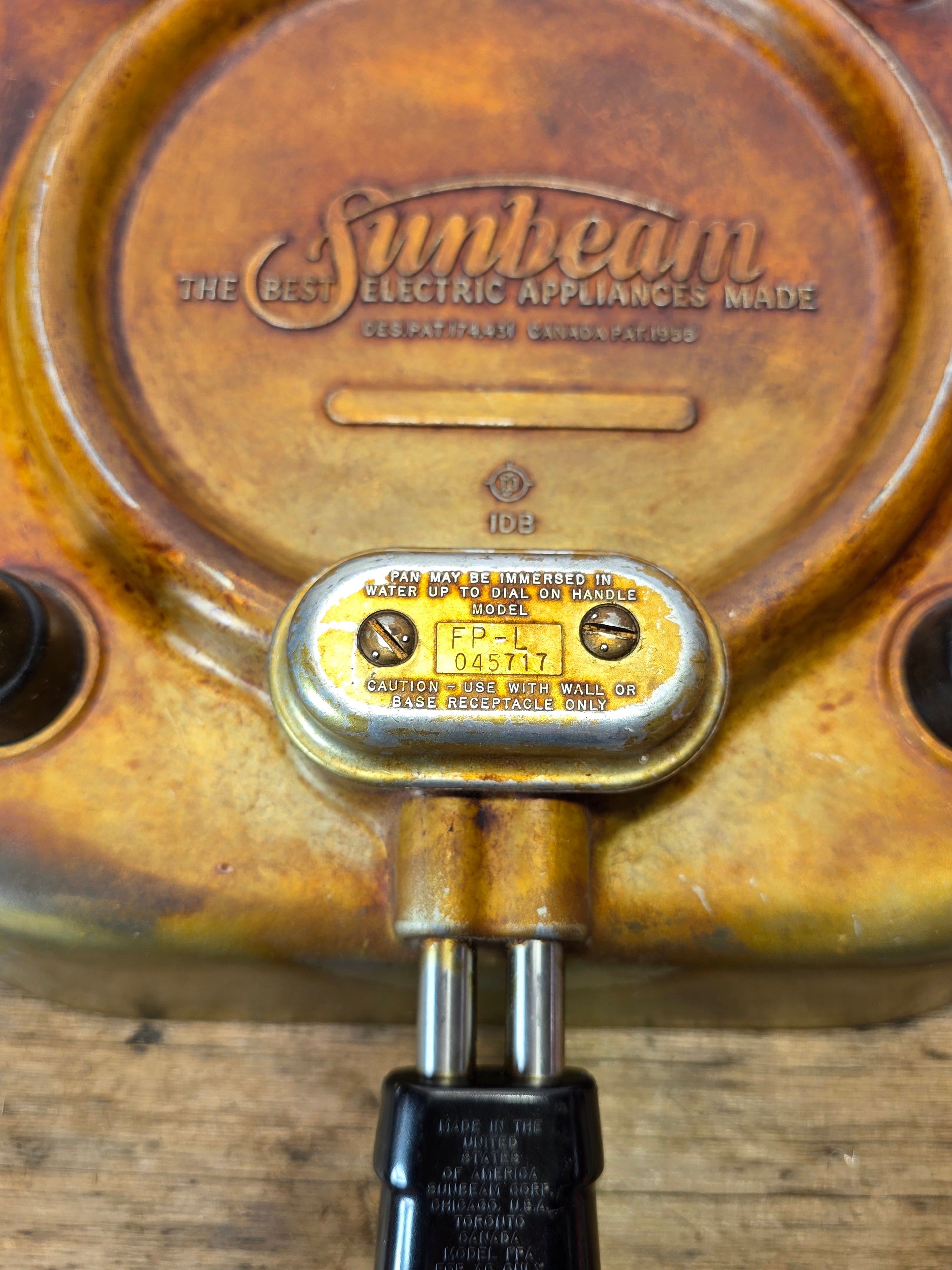 Vintage Sunbeam Automatic Electric Frypan Model FP-L MCM Aluminum Skillet W/ Lid
