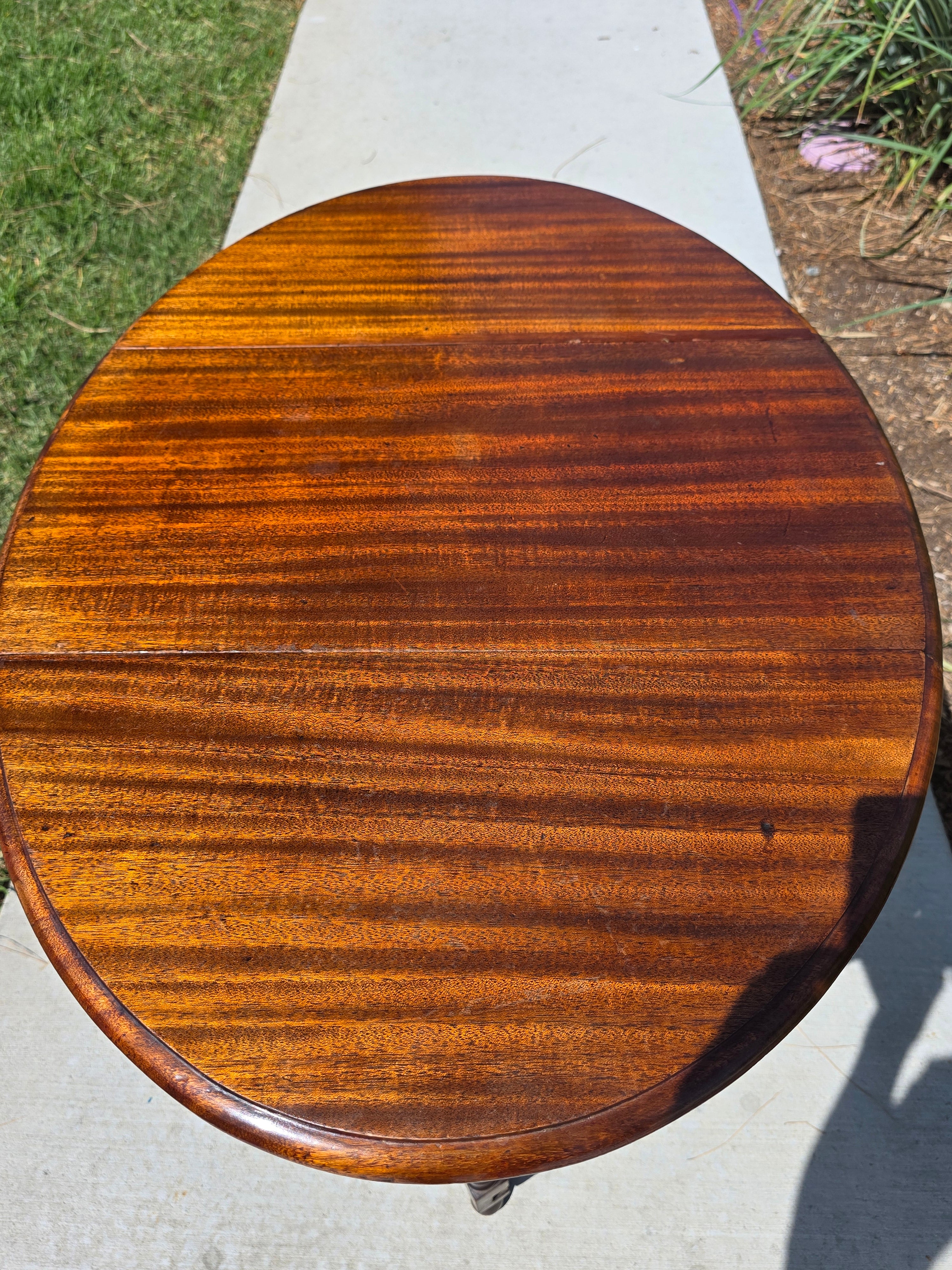 Vintage Barley Twist Gateleg Table Small Drop Leaf Oval Oak Side Accent Table