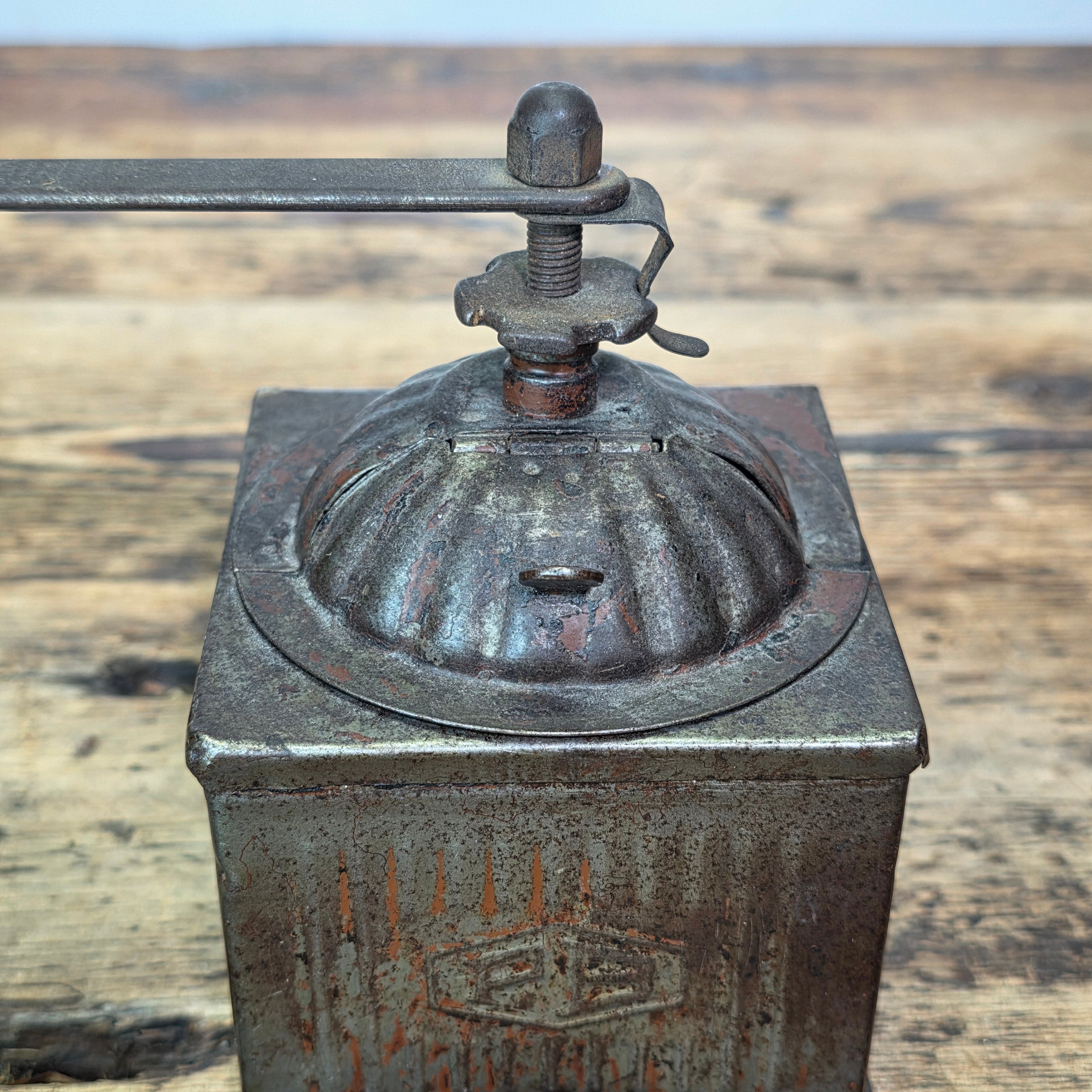 PB Italy Vintage Coffee Grinder Fratelli Bertoldo Metal Dome Top Mill 1950s Rare