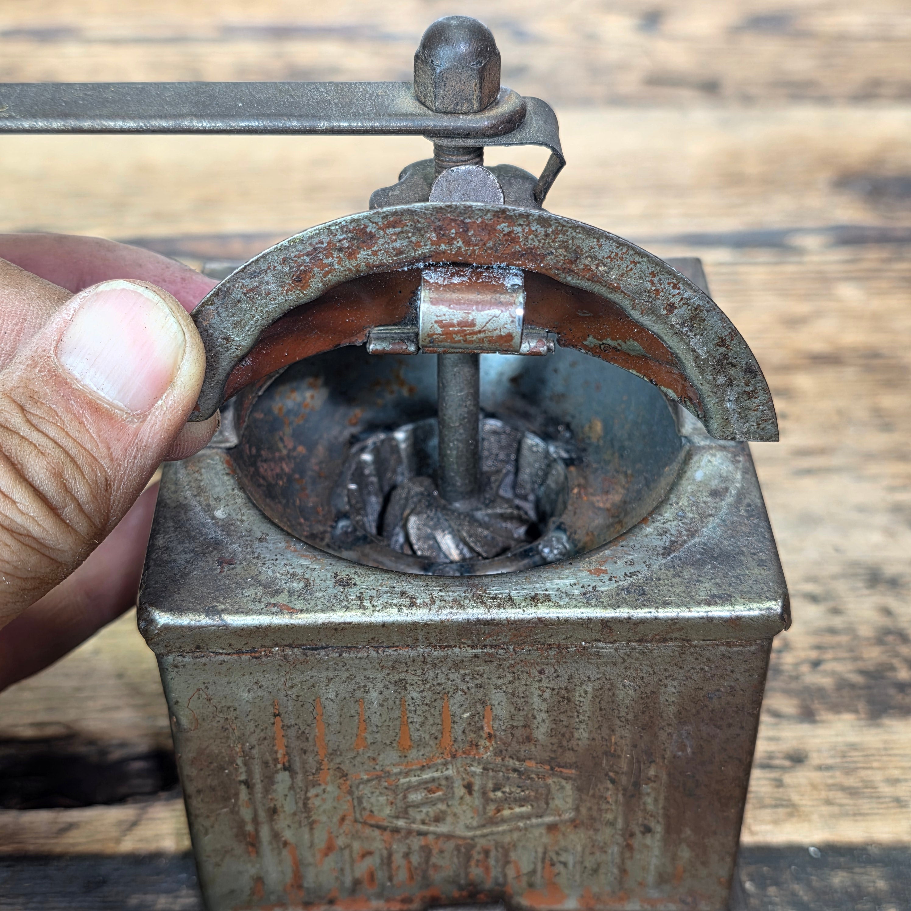 PB Italy Vintage Coffee Grinder Fratelli Bertoldo Metal Dome Top Mill 1950s Rare