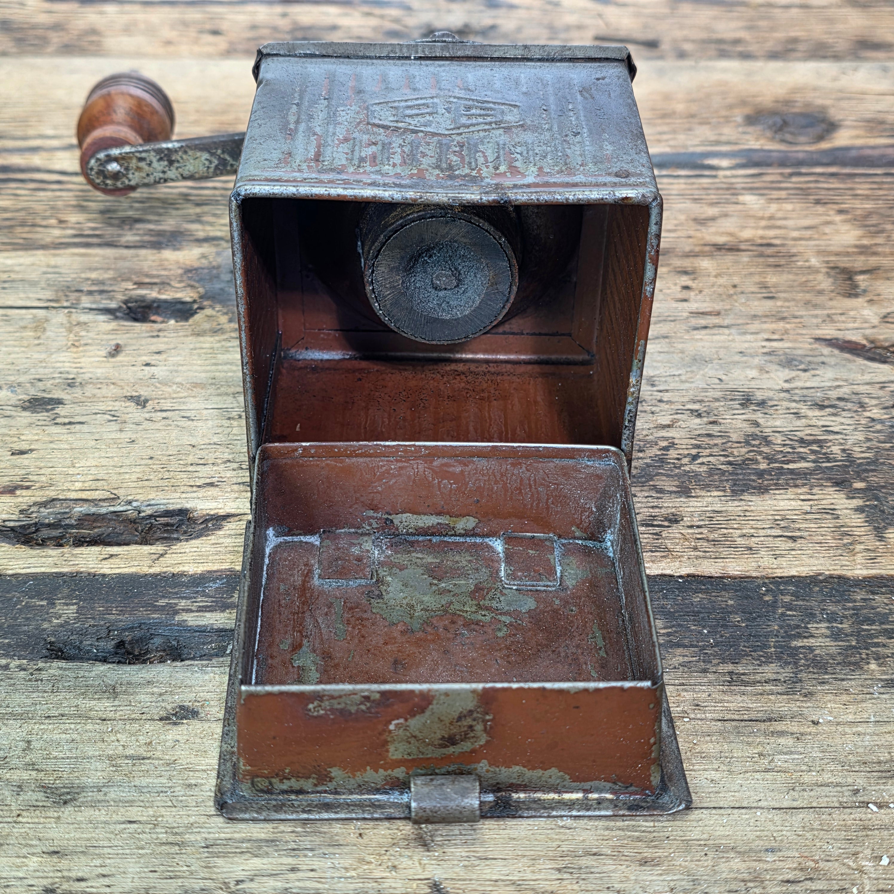 PB Italy Vintage Coffee Grinder Fratelli Bertoldo Metal Dome Top Mill 1950s Rare