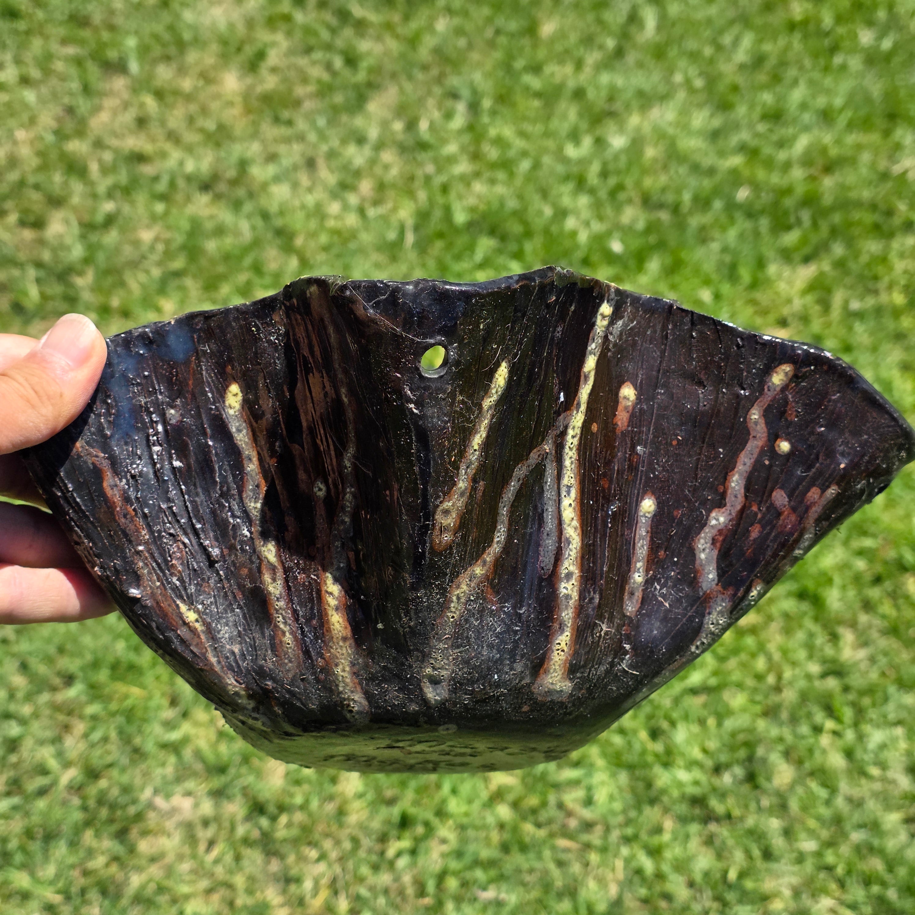 Vintage 1975 Signed Maggie Studio Pottery Hanging Planter Star Bowl Boho 70s 12"