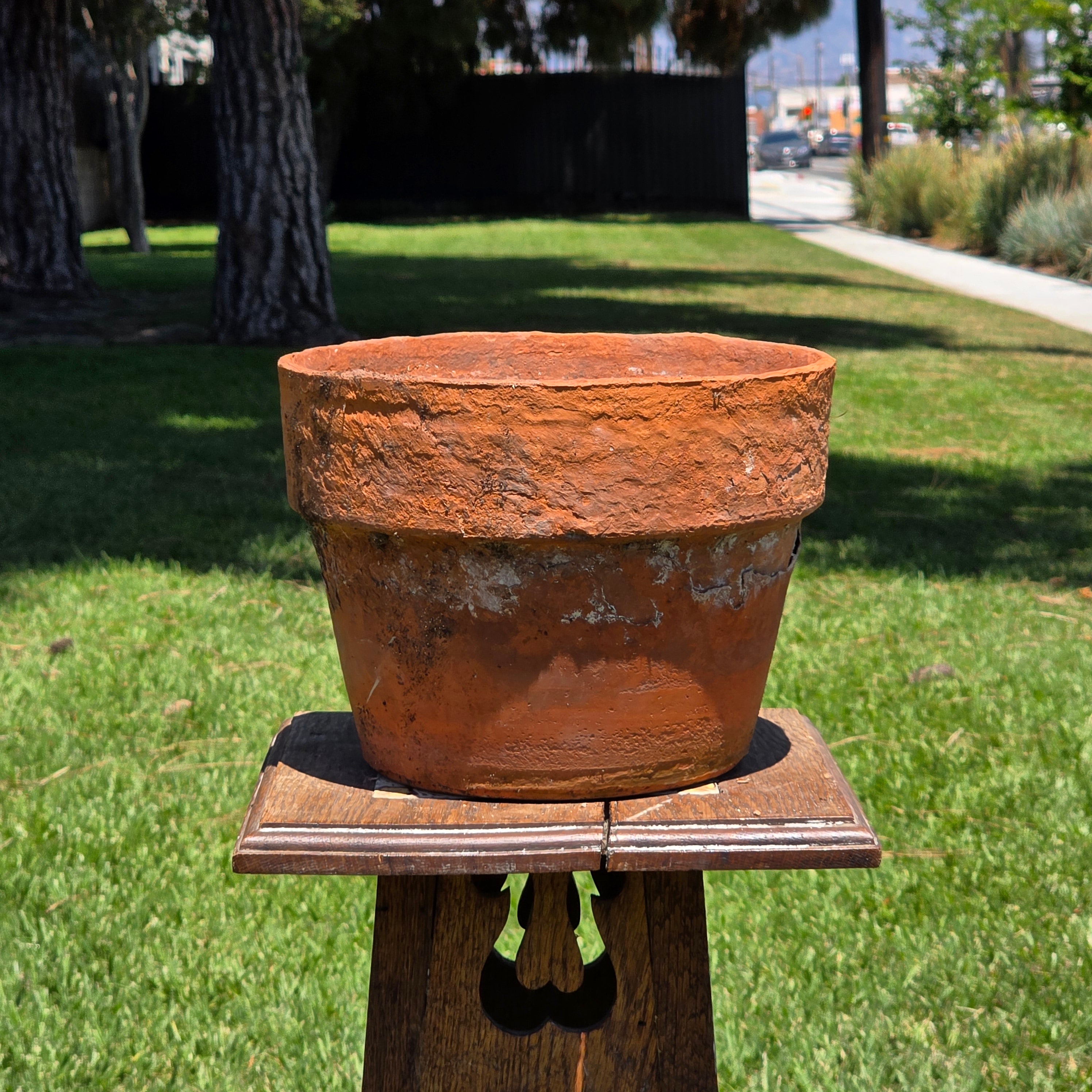 Vintage Terracotta Planter Pot Aged Weathered Earthy Patina 10" Heavy 6lb