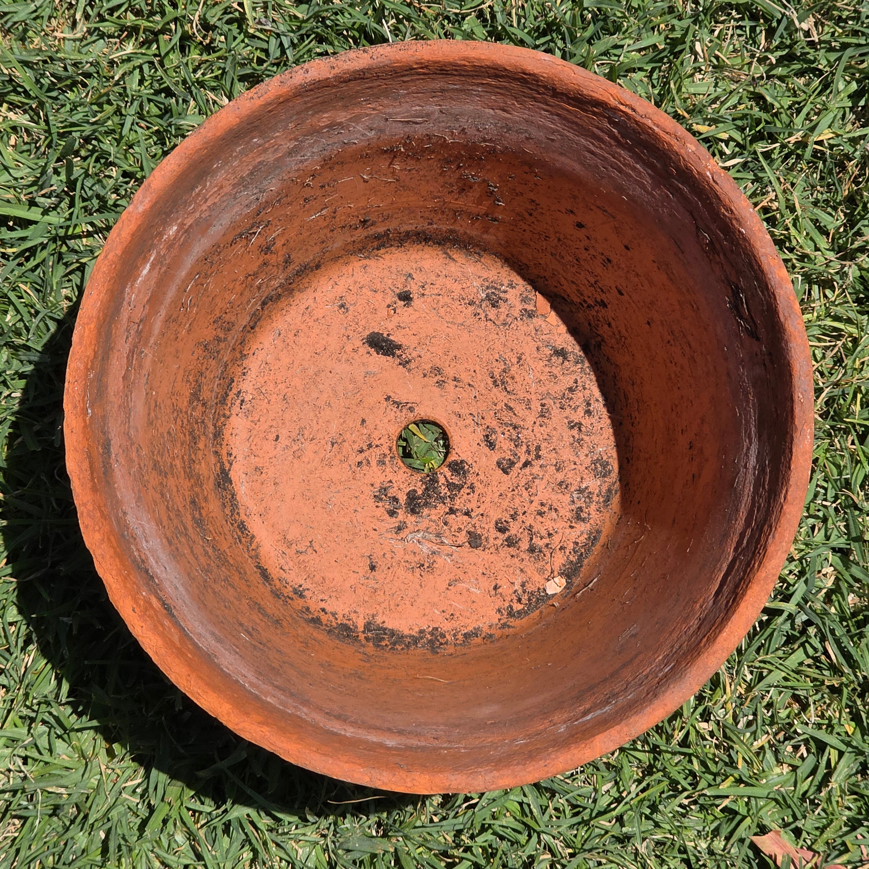 Vintage Terracotta Planter Pot Aged Weathered Earthy Patina 10" Heavy 6lb