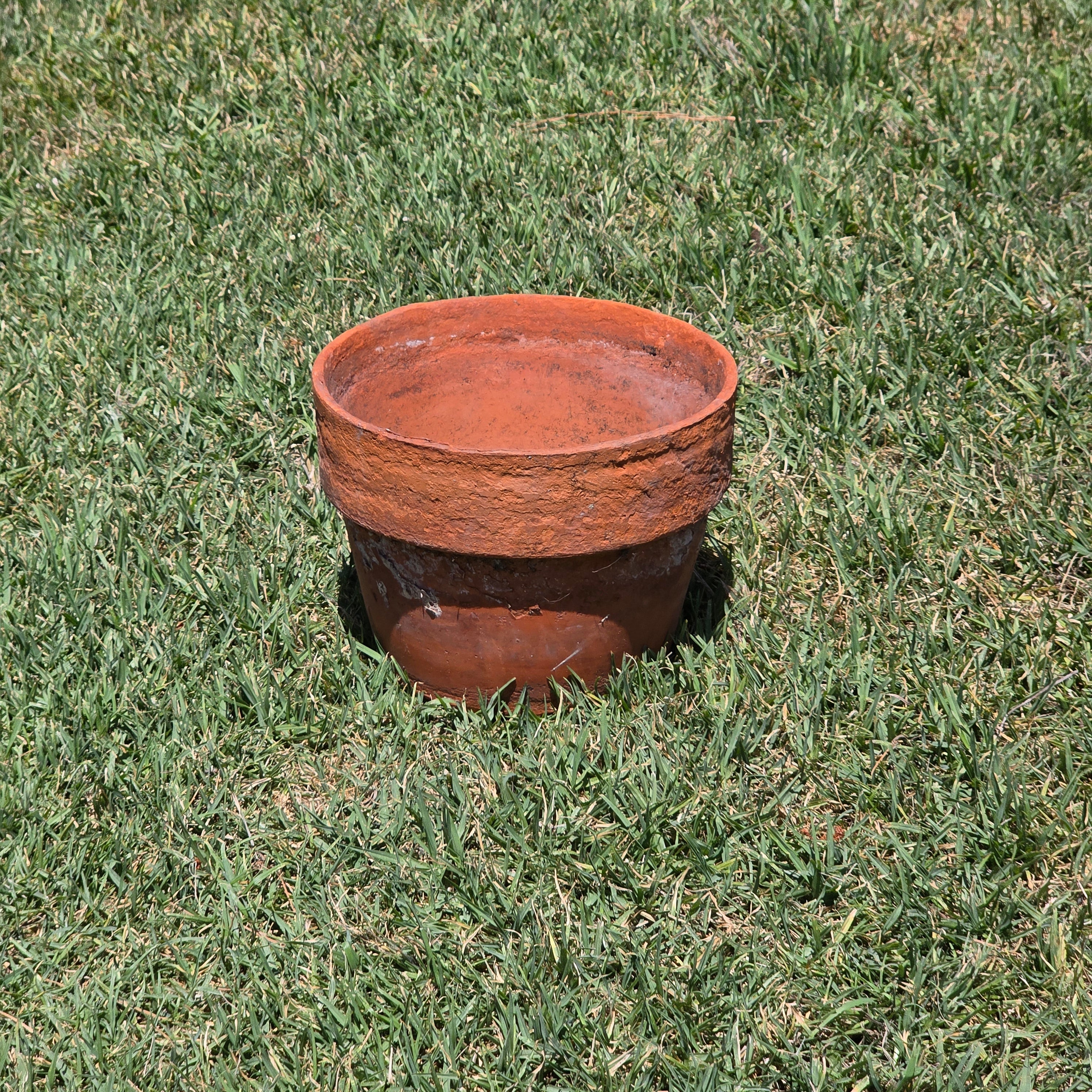 Vintage Terracotta Planter Pot Aged Weathered Earthy Patina 10" Heavy 6lb