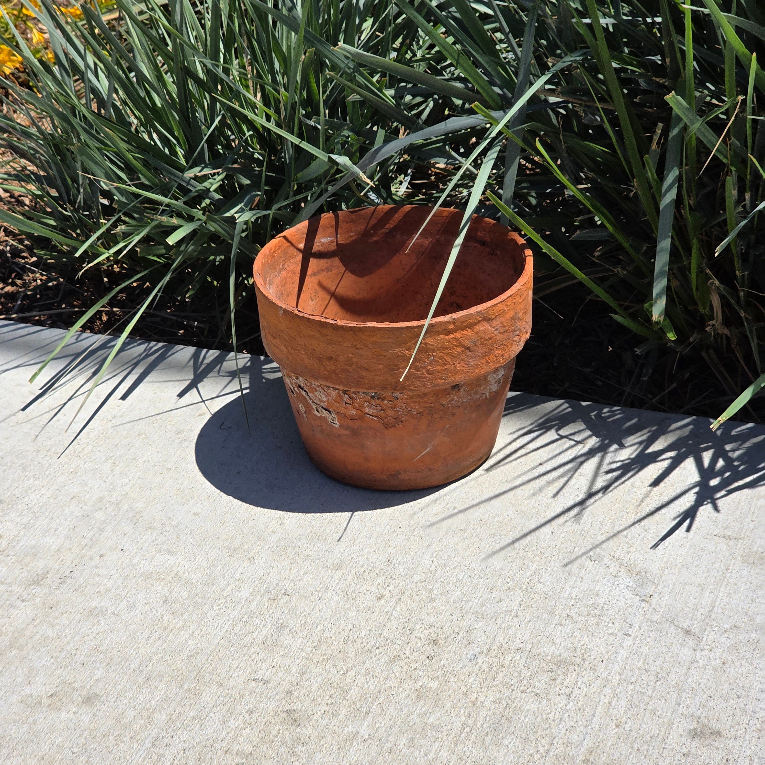 Vintage Terracotta Planter Pot Aged Weathered Earthy Patina 10" Heavy 6lb