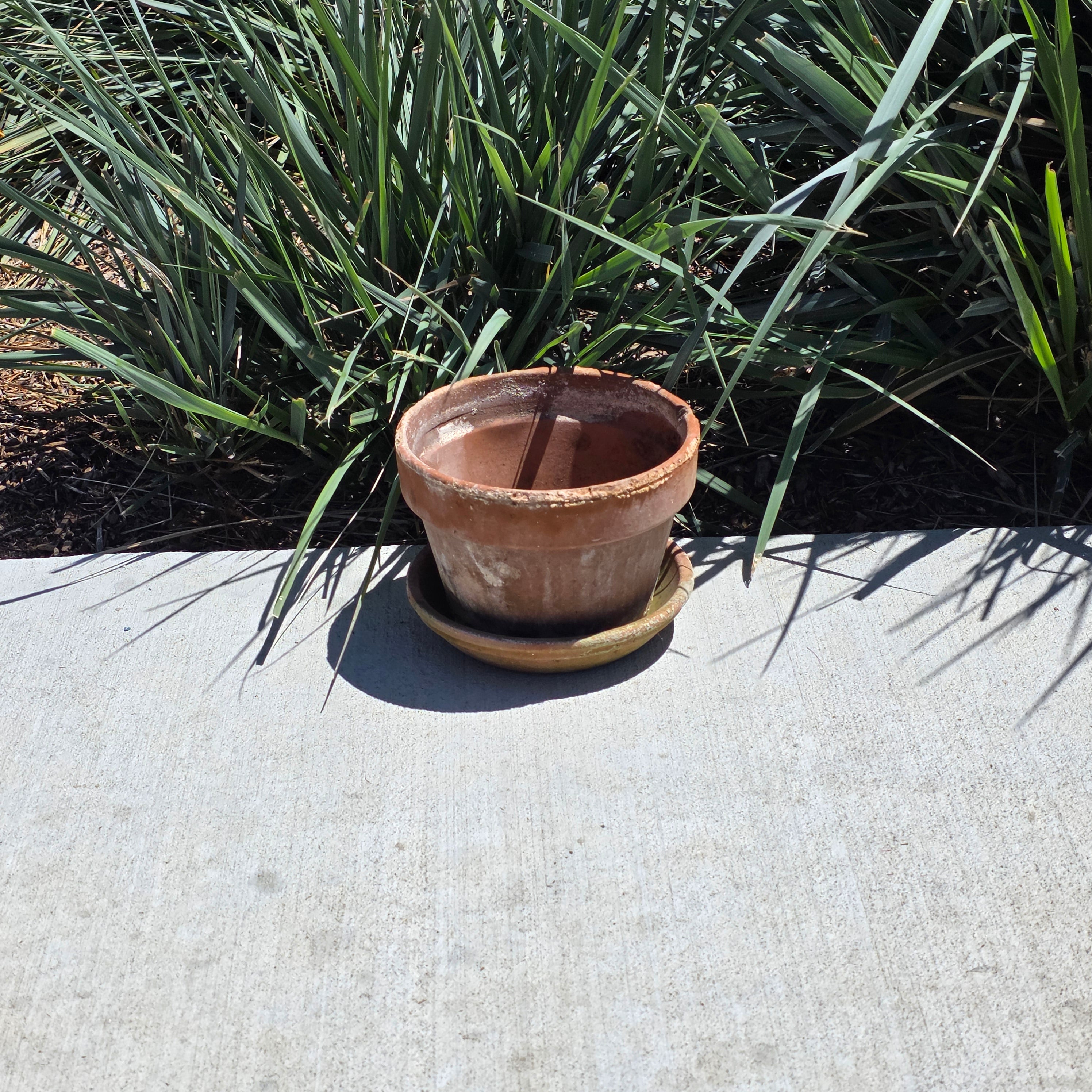 Vintage SILMA Italy Terracotta Planter Pot Saucer Set Made In Italy 7.75"