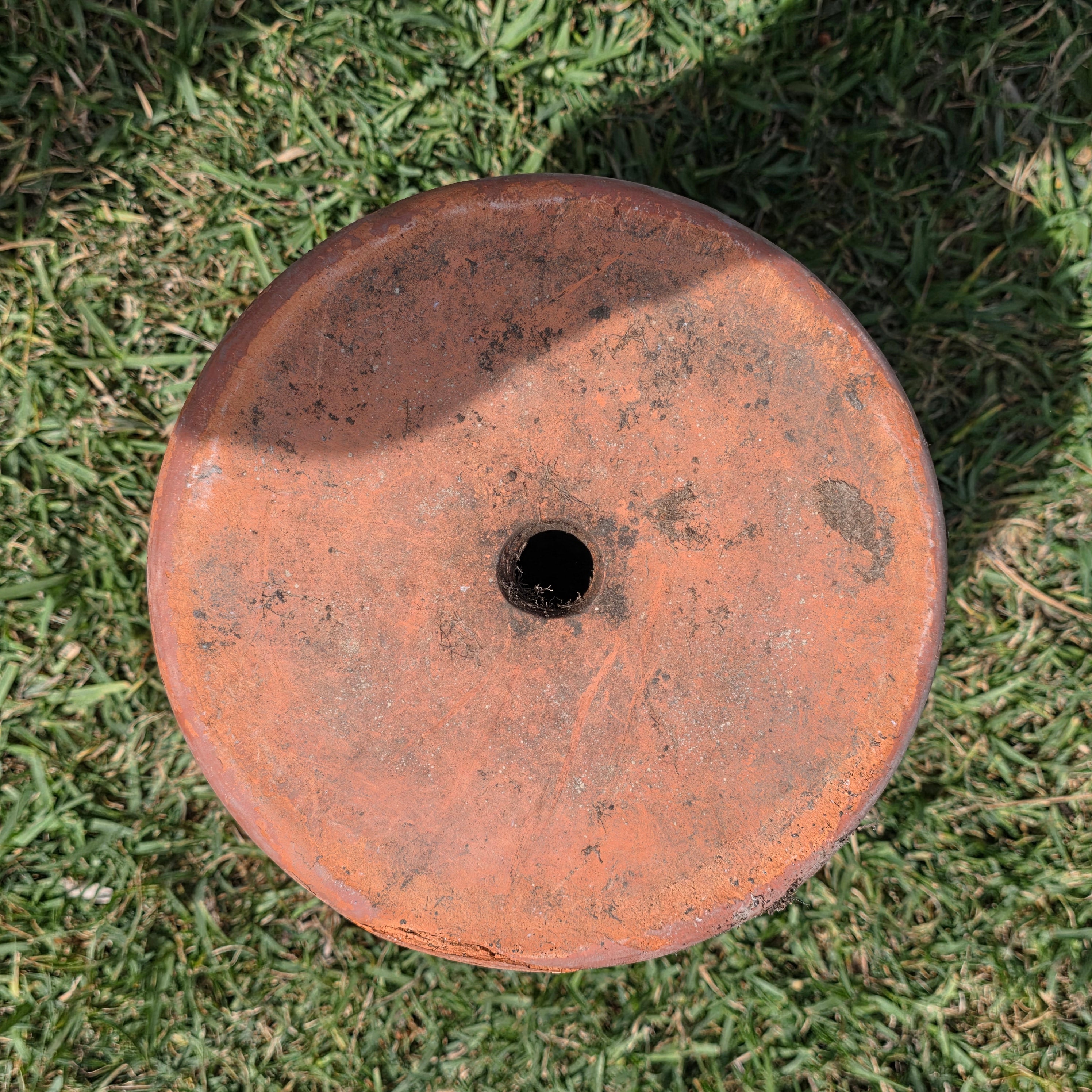 Vintage Terracotta Planter Large 13" Aged Patina Rustic Garden Flower Pot Heavy