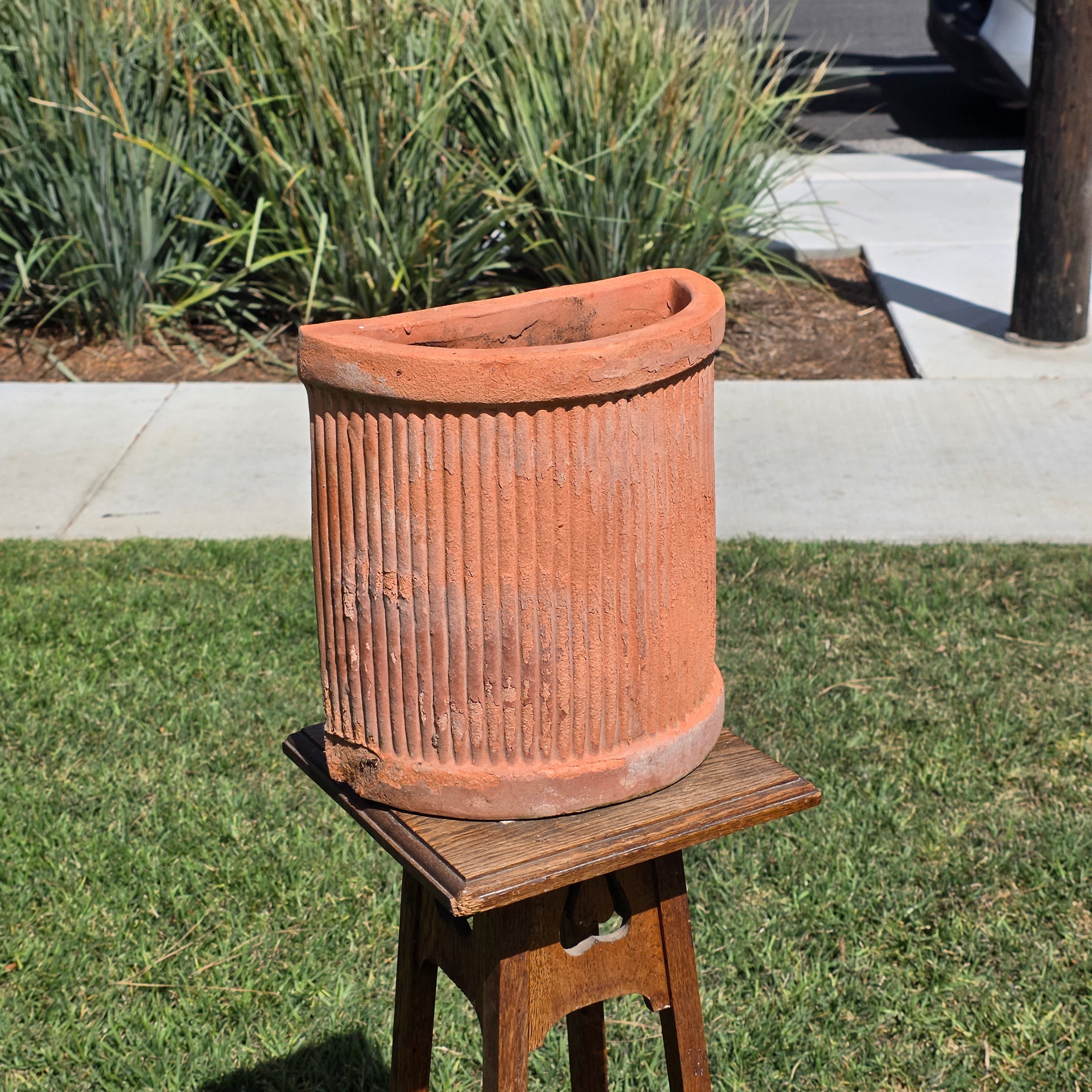 Vintage Terracotta Planter Square Box Pot Handmade Artisan Tooled 12" Heavy 17lb