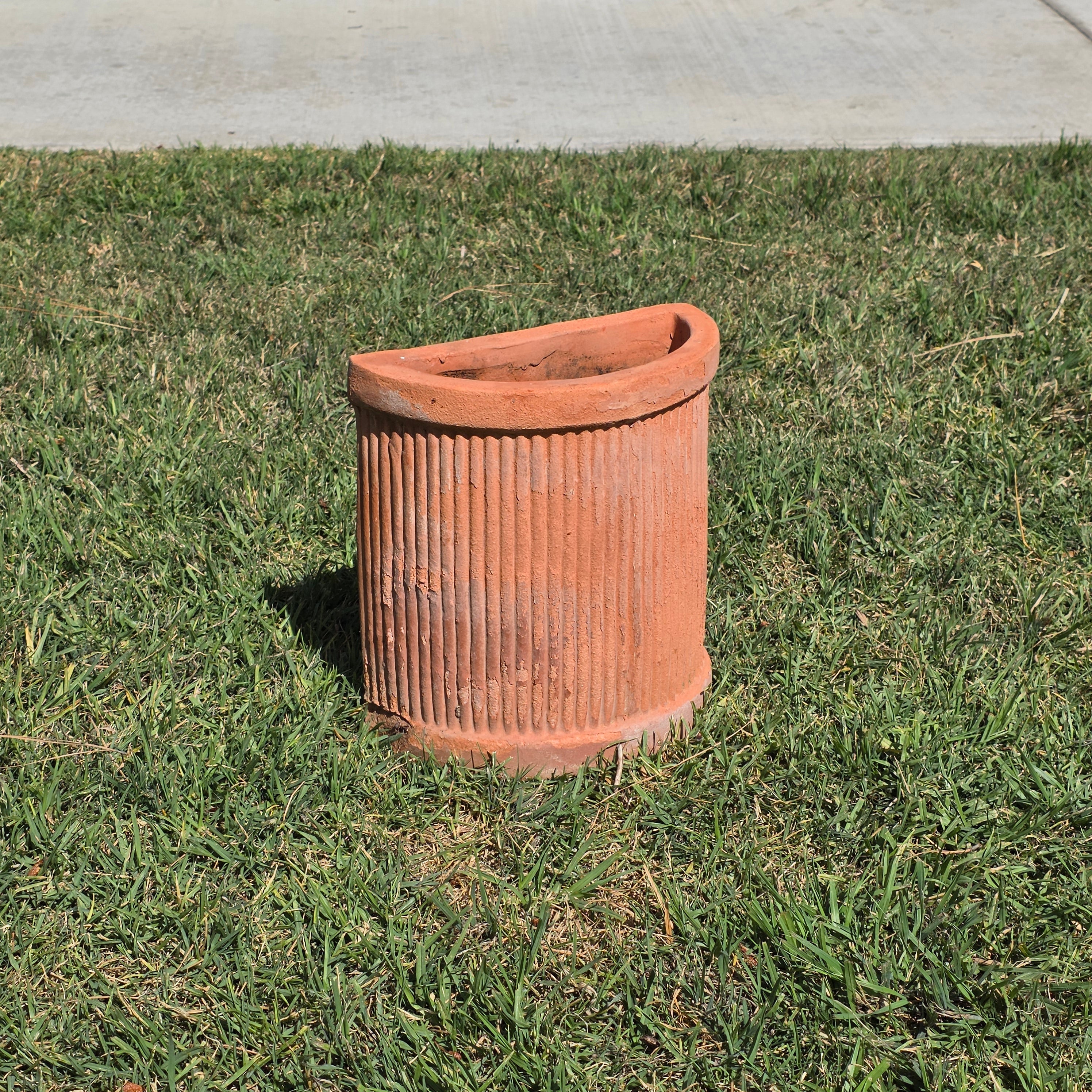 Vintage Terracotta Planter Square Box Pot Handmade Artisan Tooled 12" Heavy 17lb