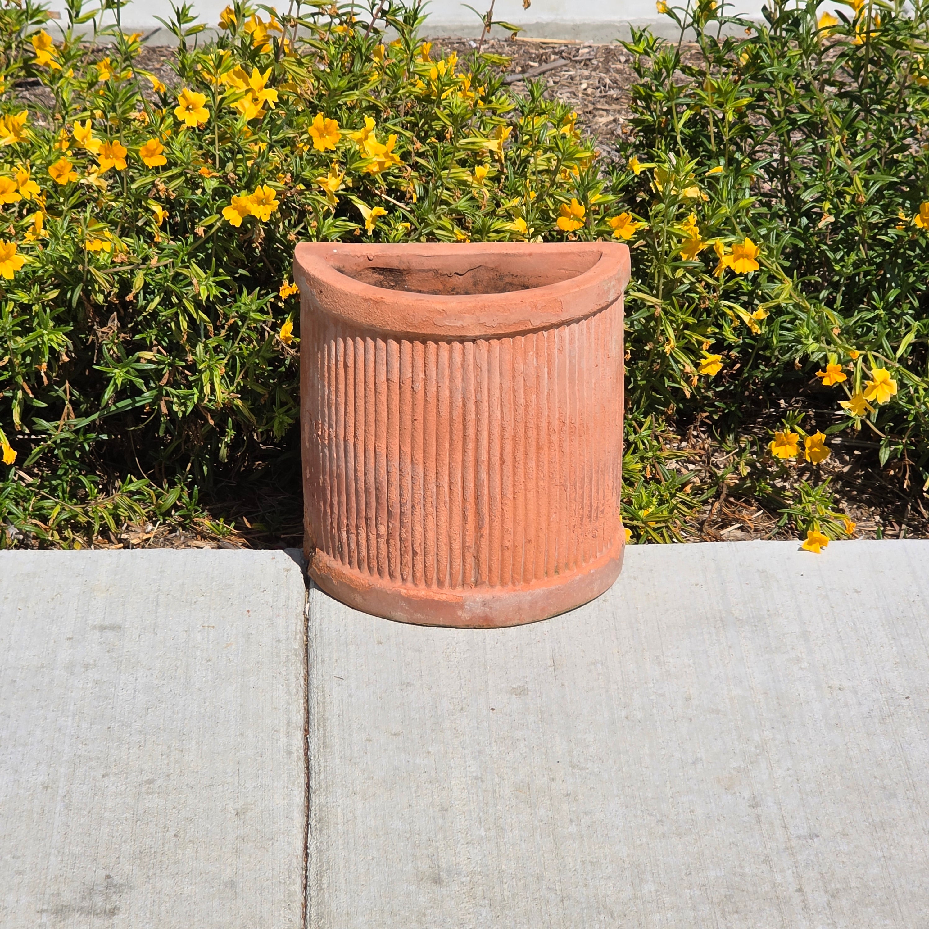 Vintage Terracotta Planter Square Box Pot Handmade Artisan Tooled 12" Heavy 17lb