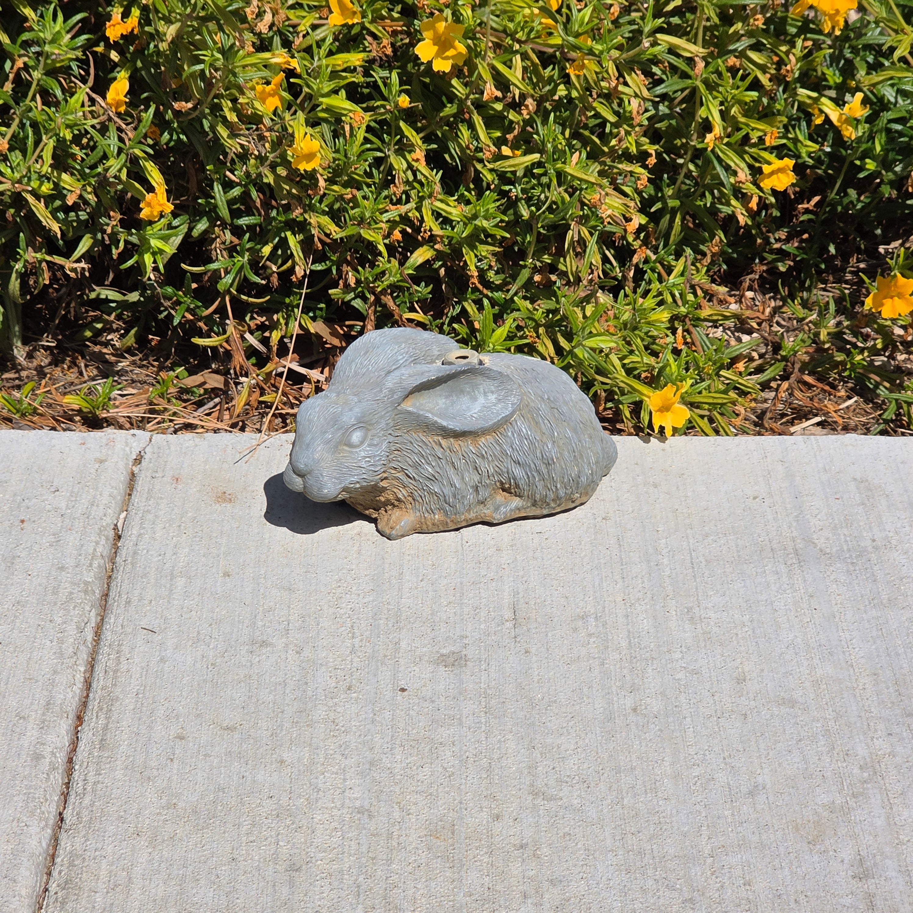 Vintage Rabbit Garden Sprinkler Pale Blue Resin Bunny Fountain Spitter Works