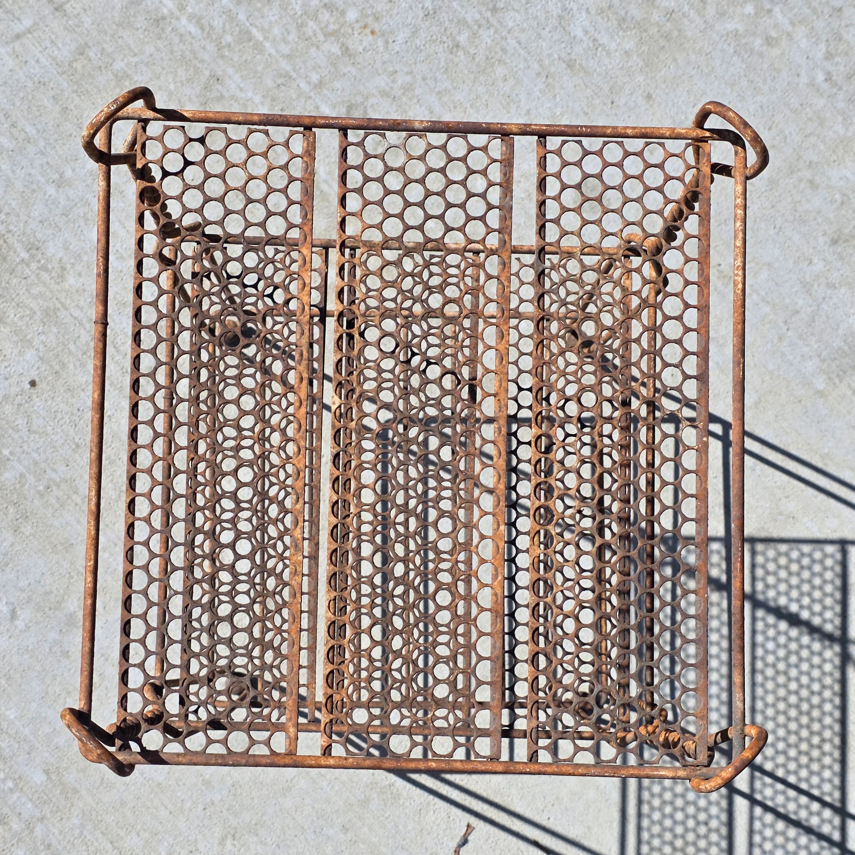 Vintage Wrought Iron Plant Stand 3 Tier Shabby Chic Rusty Shelf French Style
