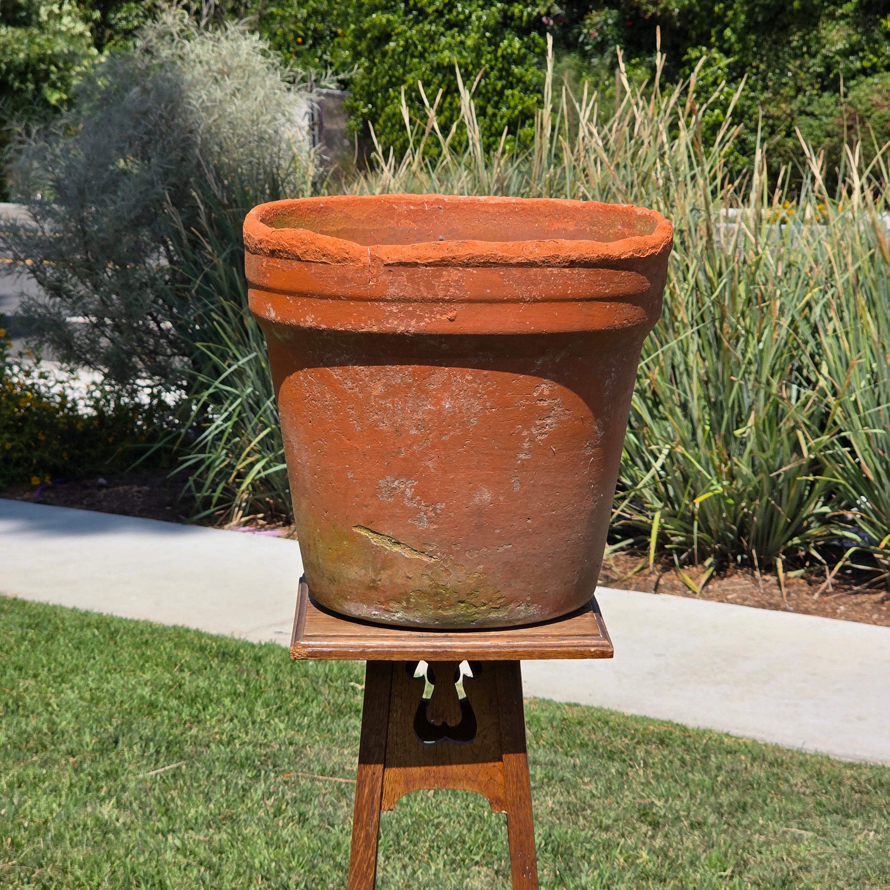 Large Vintage Terracotta Planter Pot Rustic Italian Style Aged Clay Garden 15x14