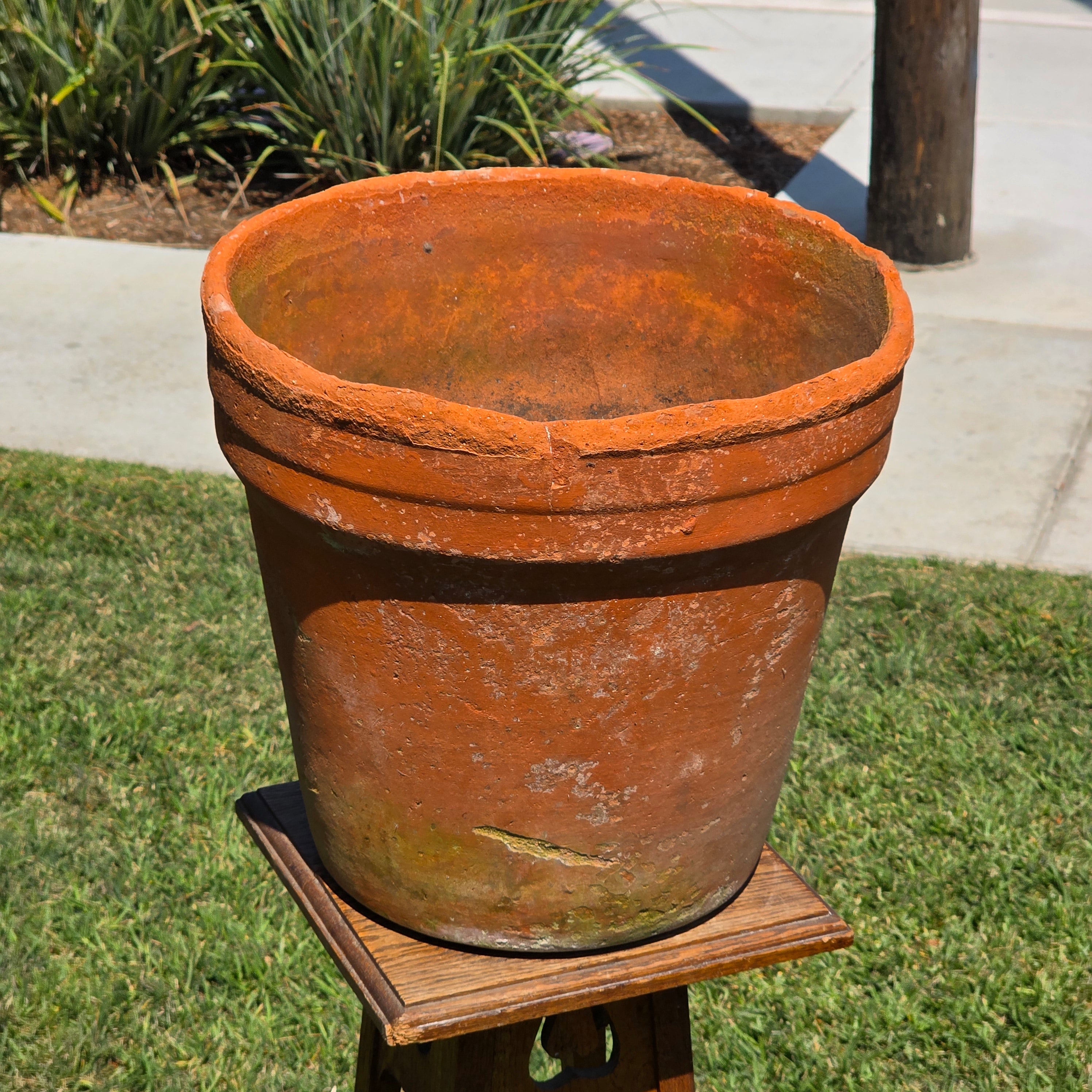 Large Vintage Terracotta Planter Pot Rustic Italian Style Aged Clay Garden 15x14