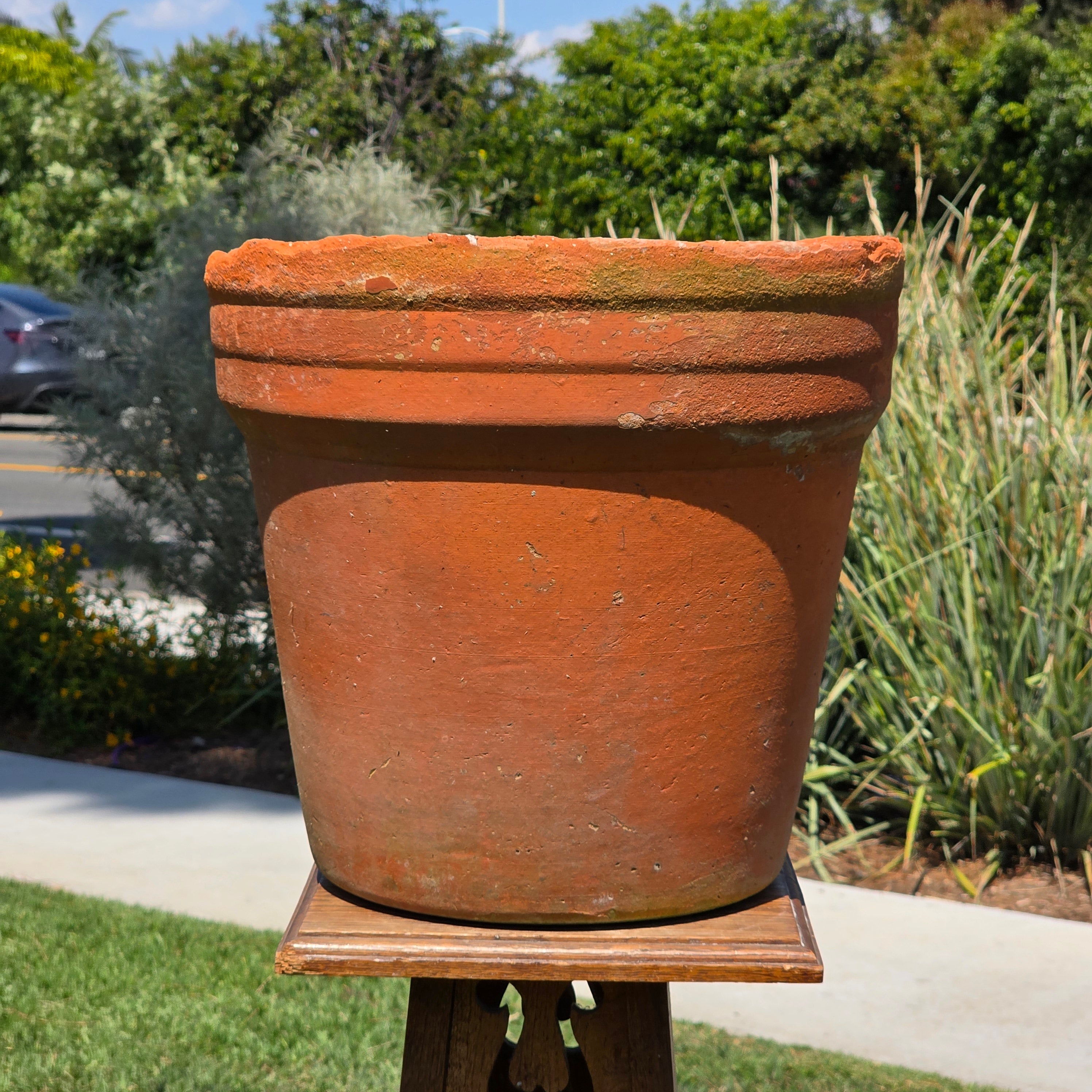 Large Vintage Terracotta Planter Pot Rustic Italian Style Aged Clay Garden 15x14