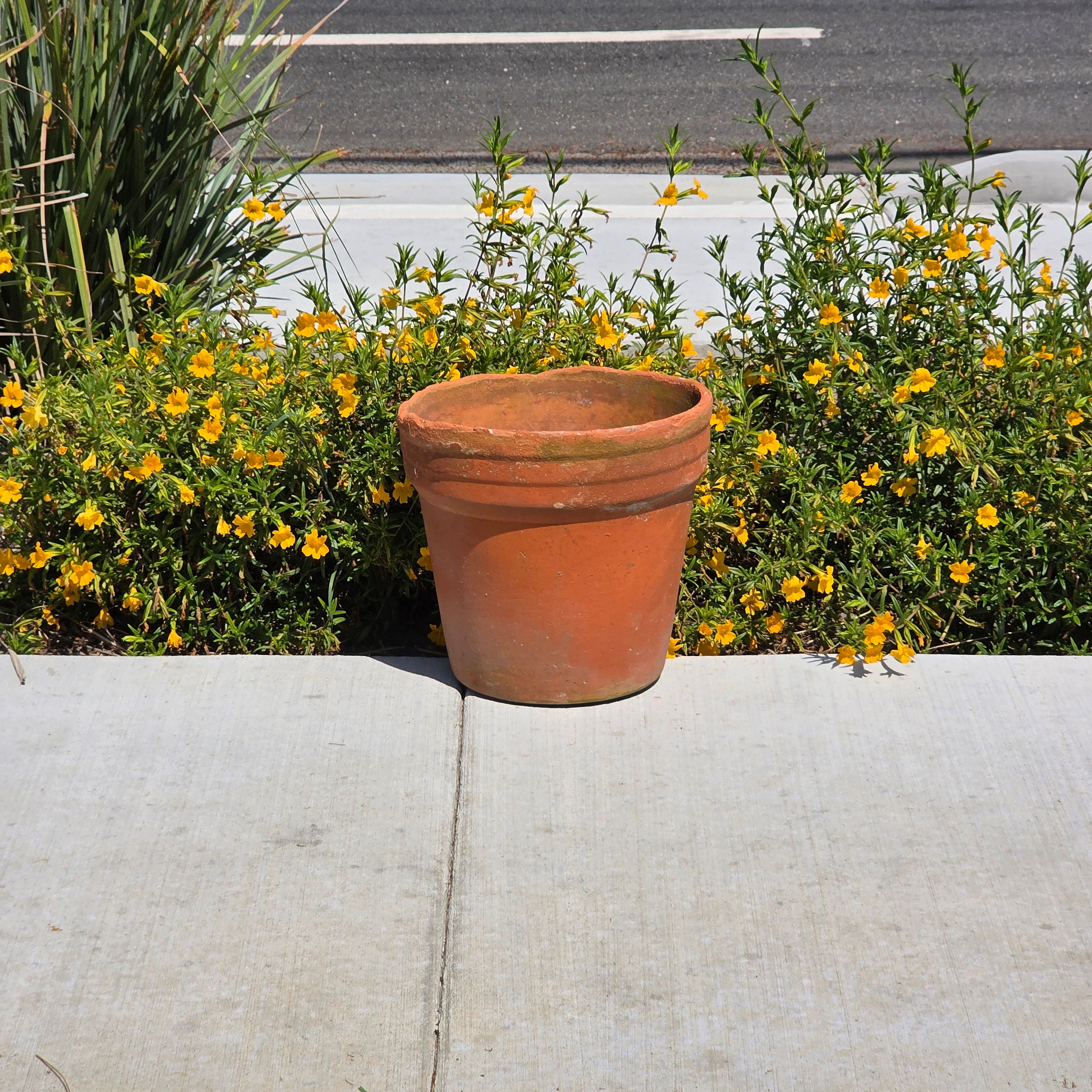 Large Vintage Terracotta Planter Pot Rustic Italian Style Aged Clay Garden 15x14