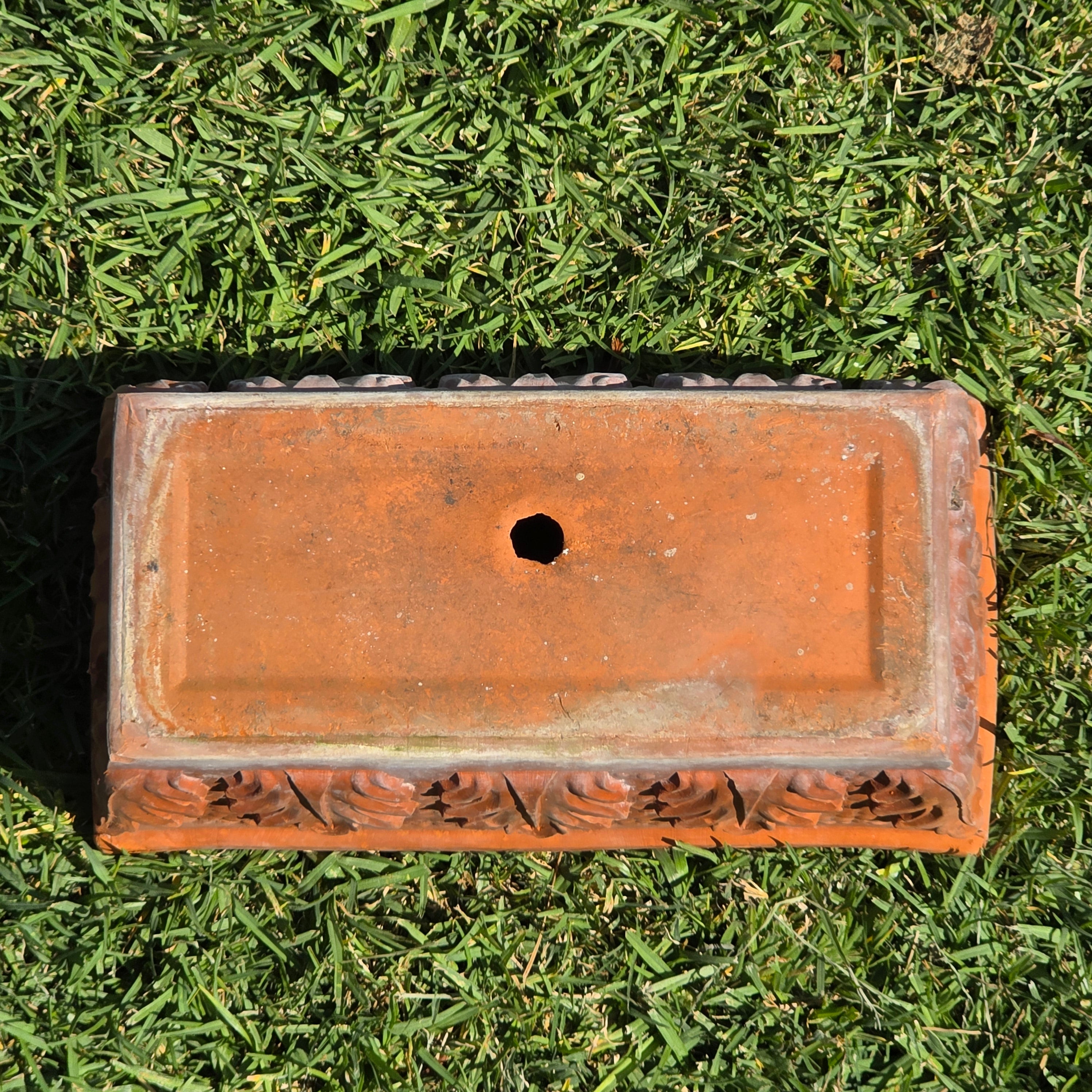 Vintage Vaserie Trevigiane Italy Terracotta Planter Acanthus Leaf Box 12"