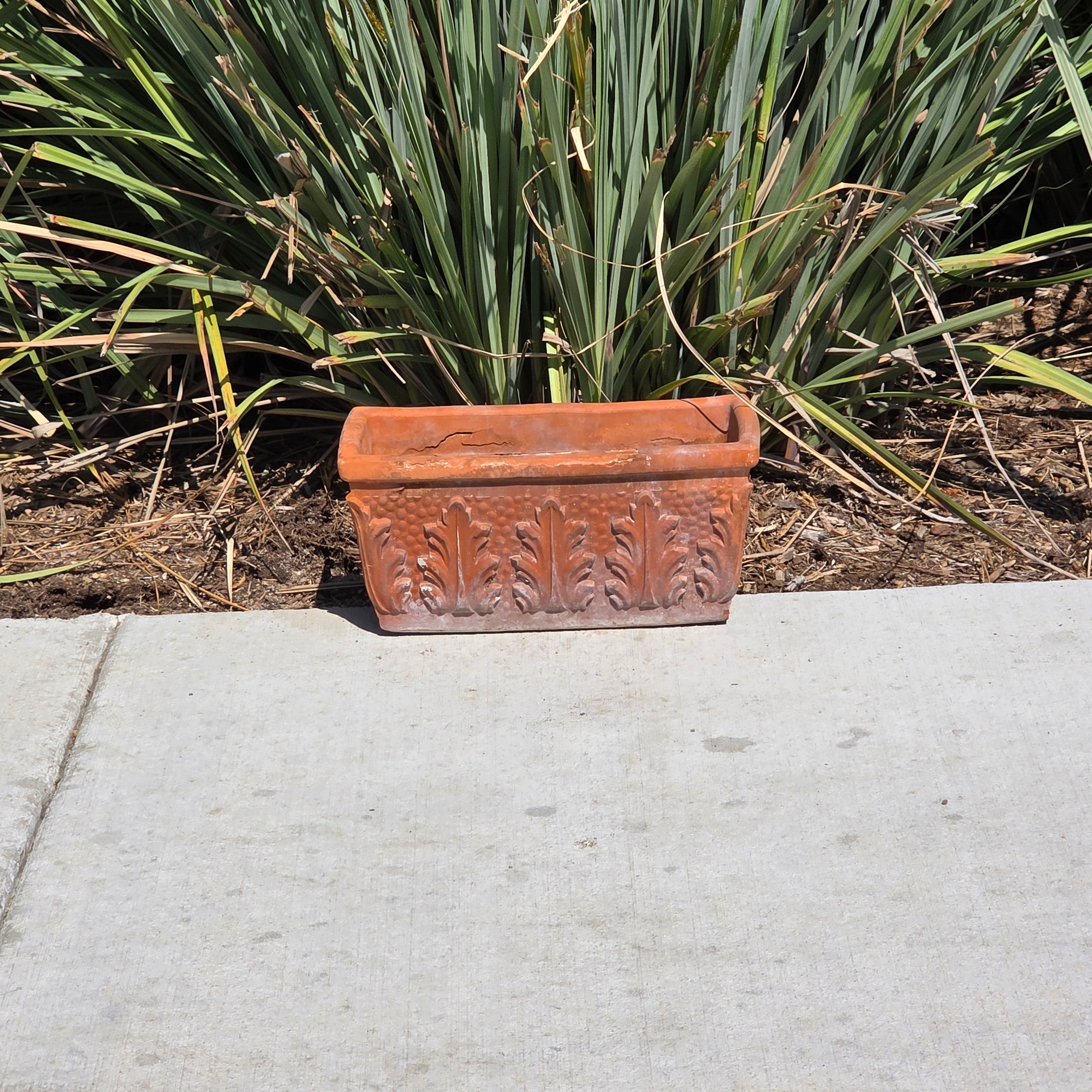 Vintage Vaserie Trevigiane Italy Terracotta Planter Acanthus Leaf Box 12"