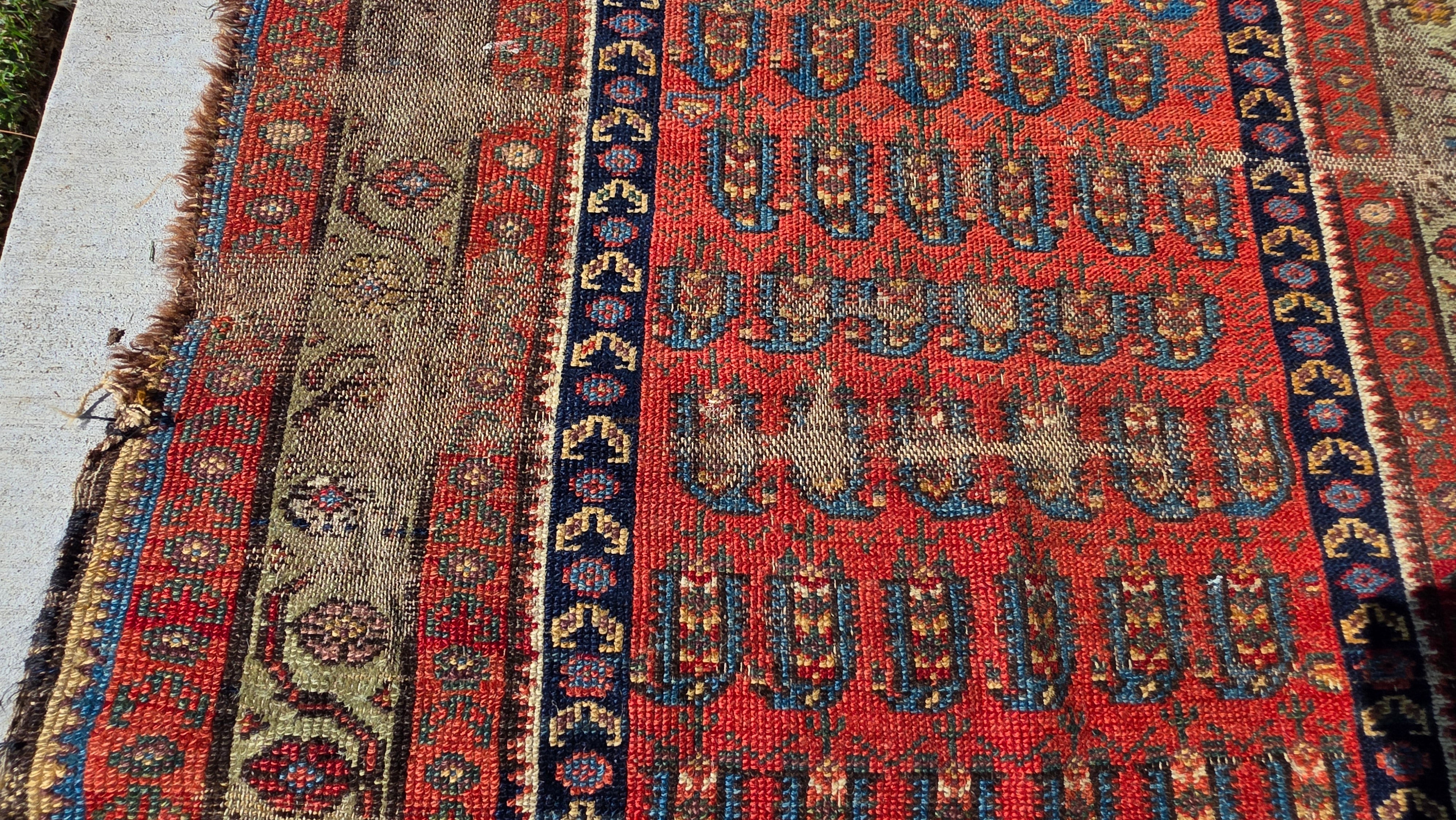 Antique Beshir Style Ersari Rug 58x42 Boteh Paisley Tribal Afghan Turkmen 1900s