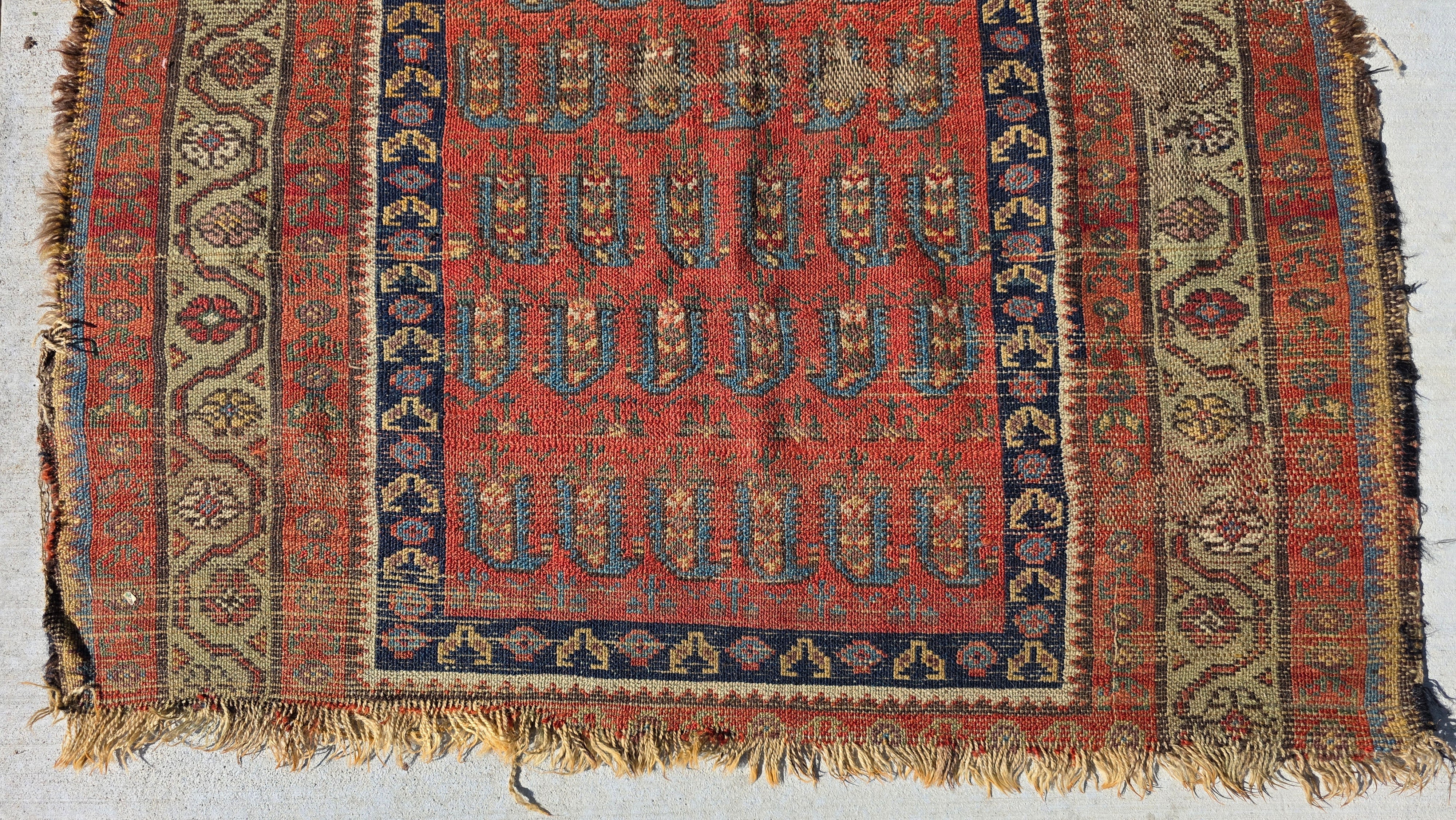 Antique Beshir Style Ersari Rug 58x42 Boteh Paisley Tribal Afghan Turkmen 1900s