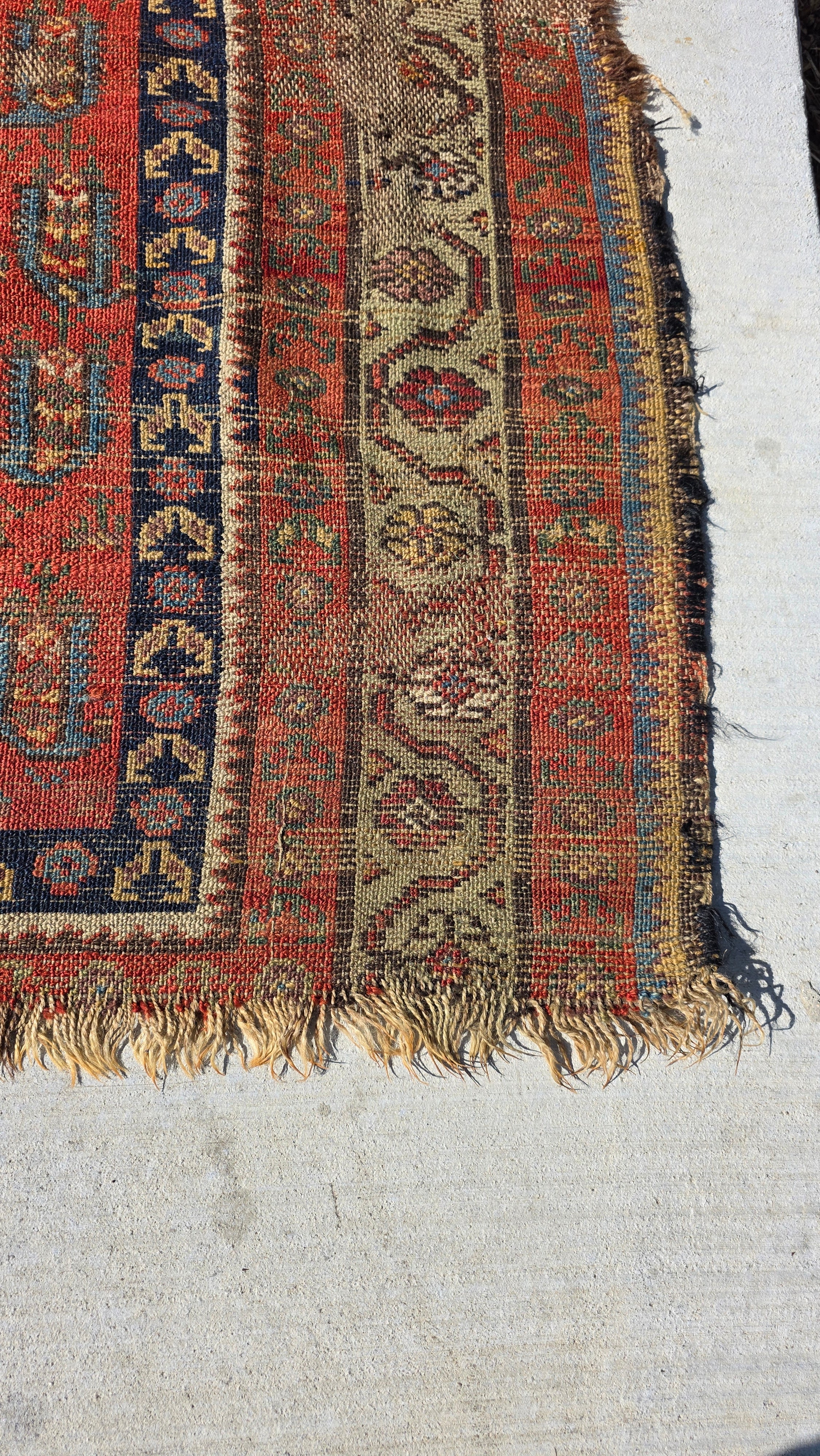 Antique Beshir Style Ersari Rug 58x42 Boteh Paisley Tribal Afghan Turkmen 1900s