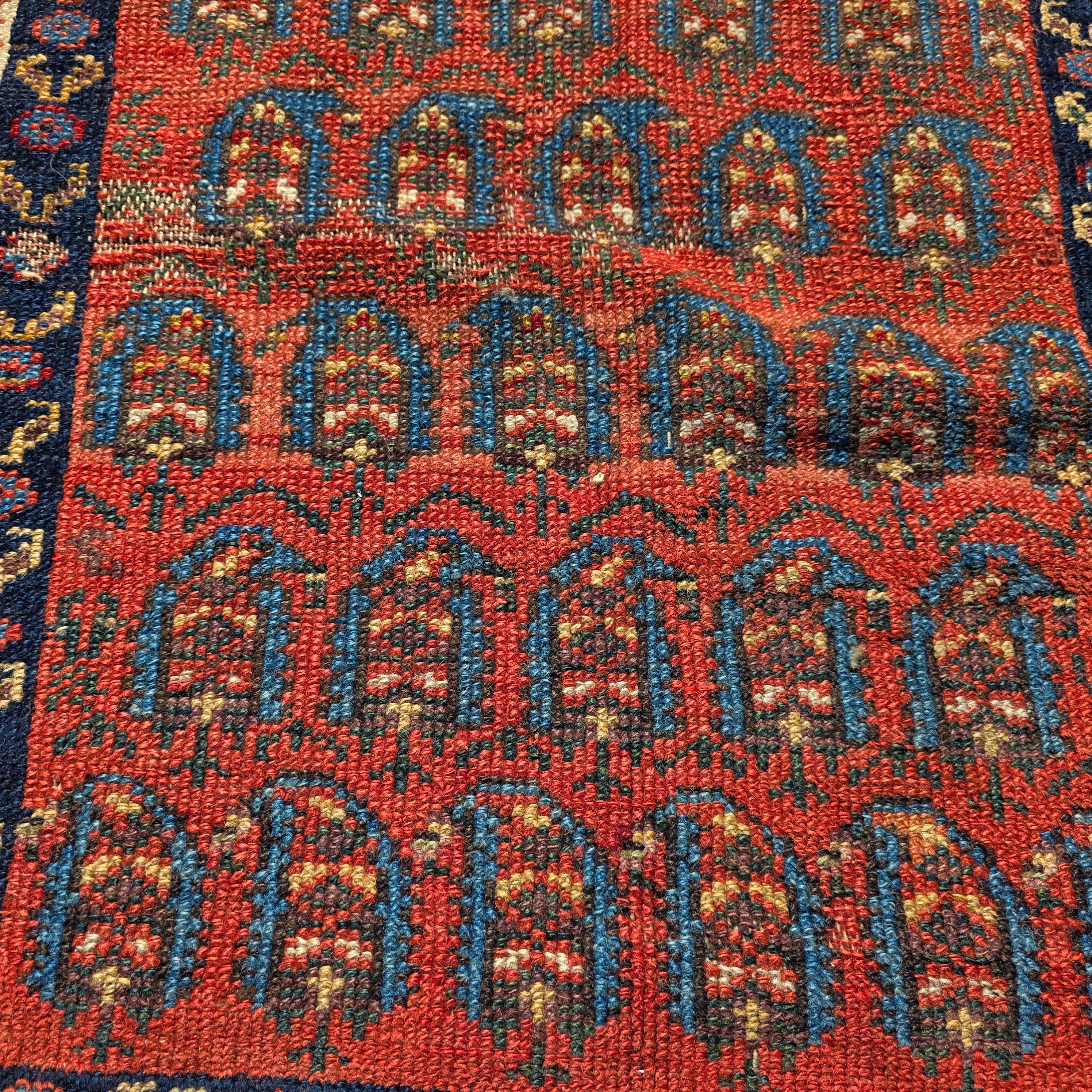 Antique Beshir Style Ersari Rug 58x42 Boteh Paisley Tribal Afghan Turkmen 1900s