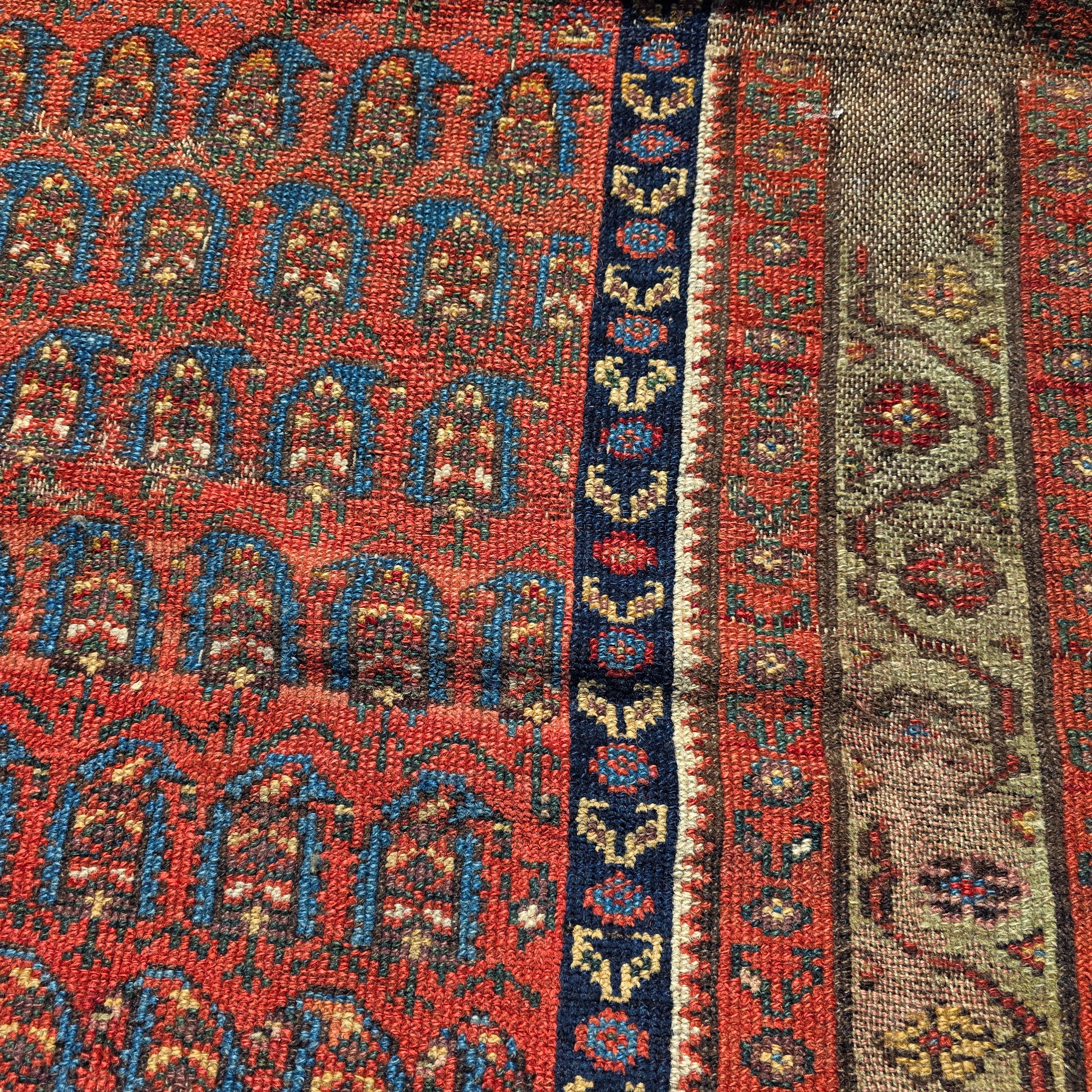 Antique Beshir Style Ersari Rug 58x42 Boteh Paisley Tribal Afghan Turkmen 1900s