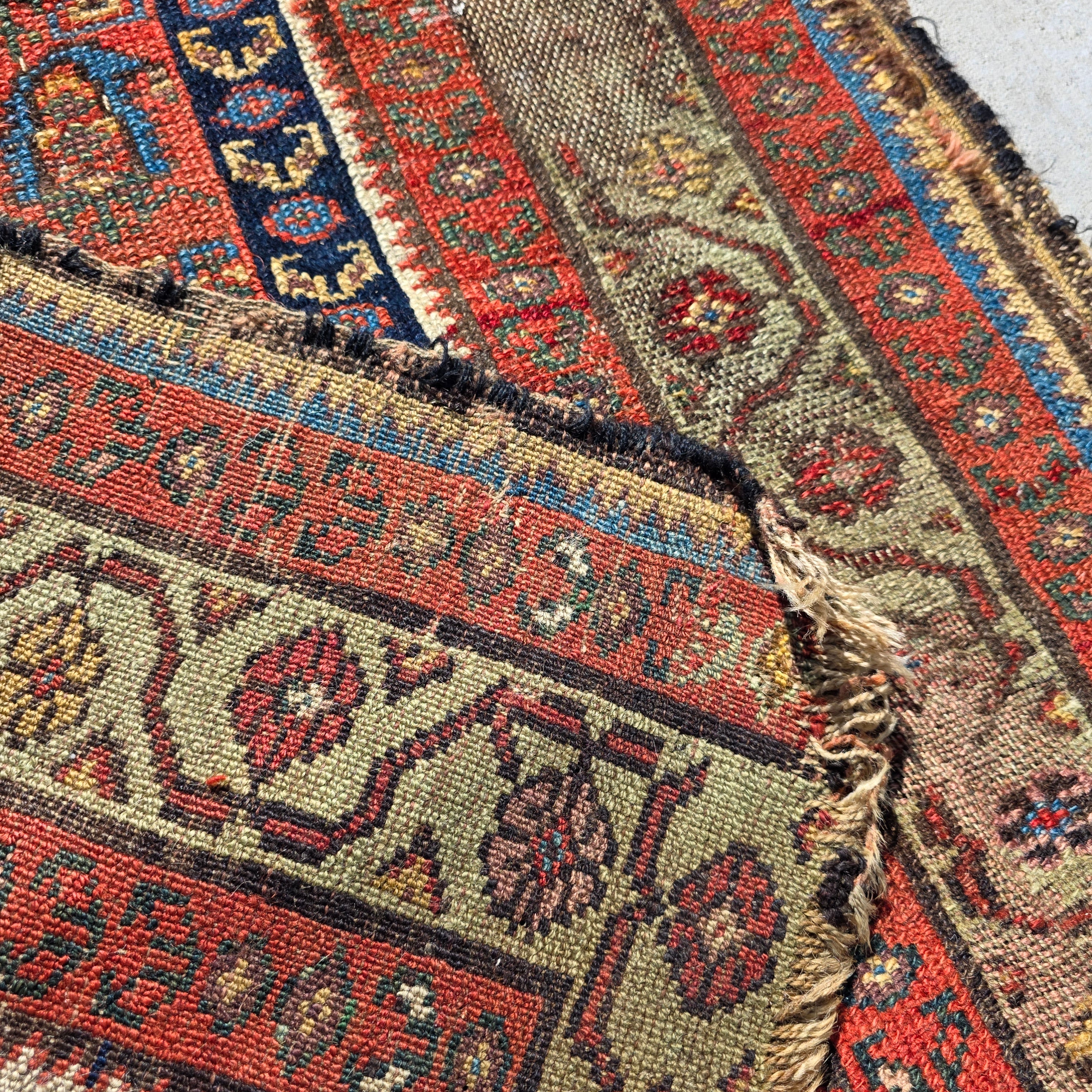 Antique Beshir Style Ersari Rug 58x42 Boteh Paisley Tribal Afghan Turkmen 1900s