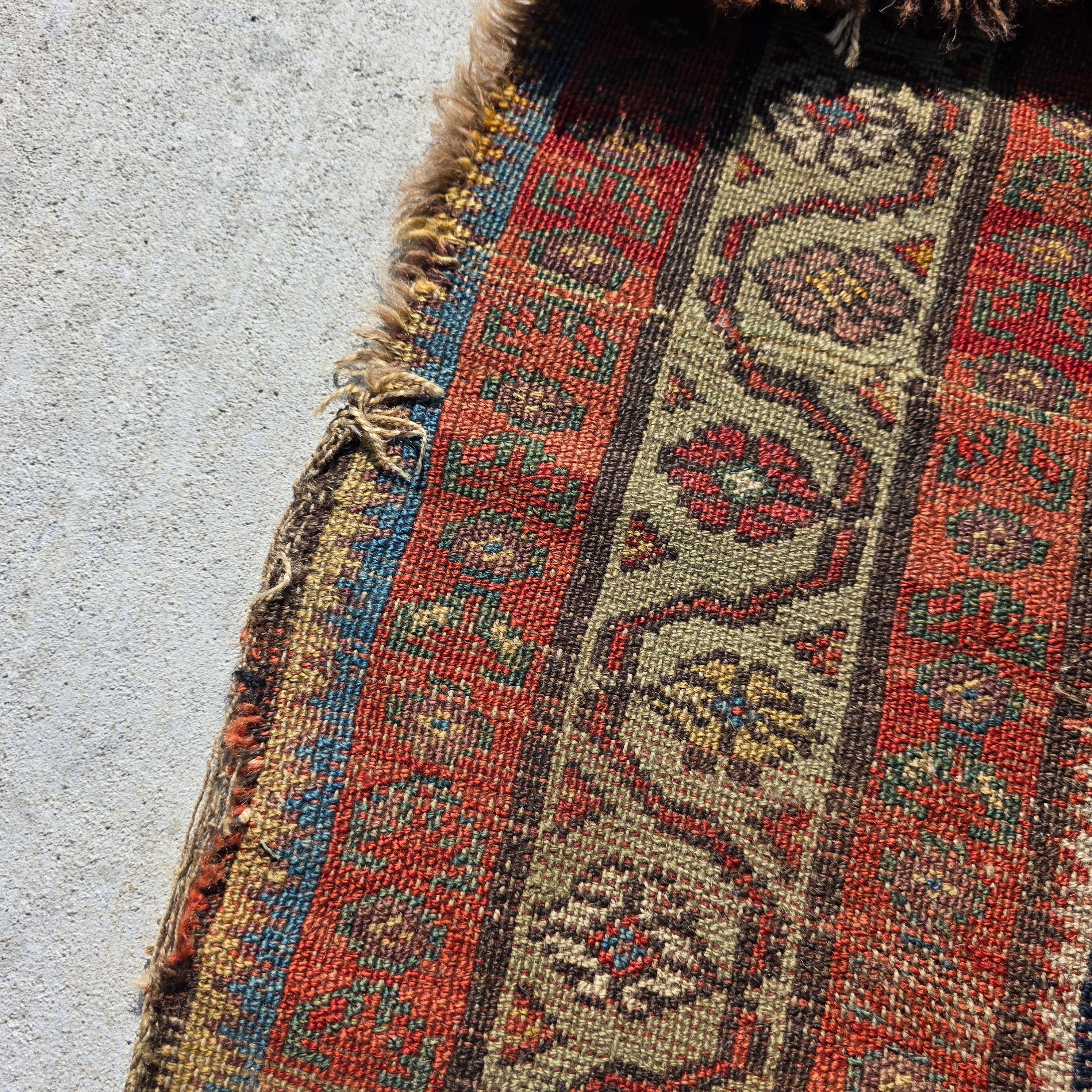 Antique Beshir Style Ersari Rug 58x42 Boteh Paisley Tribal Afghan Turkmen 1900s