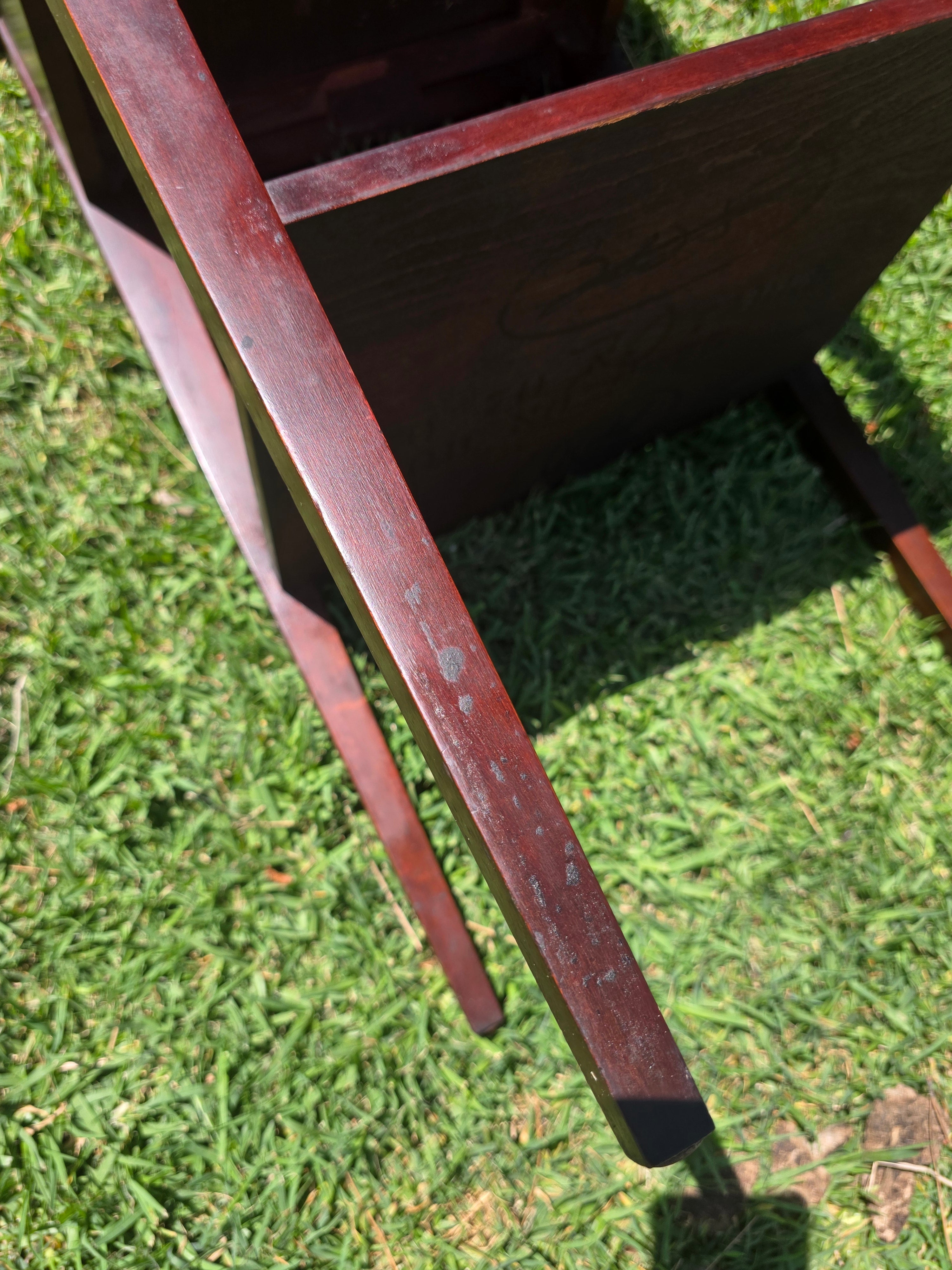 Antique Federal Style Mahogany Side Table Nightstand Tapered Legs Drawer 29"H