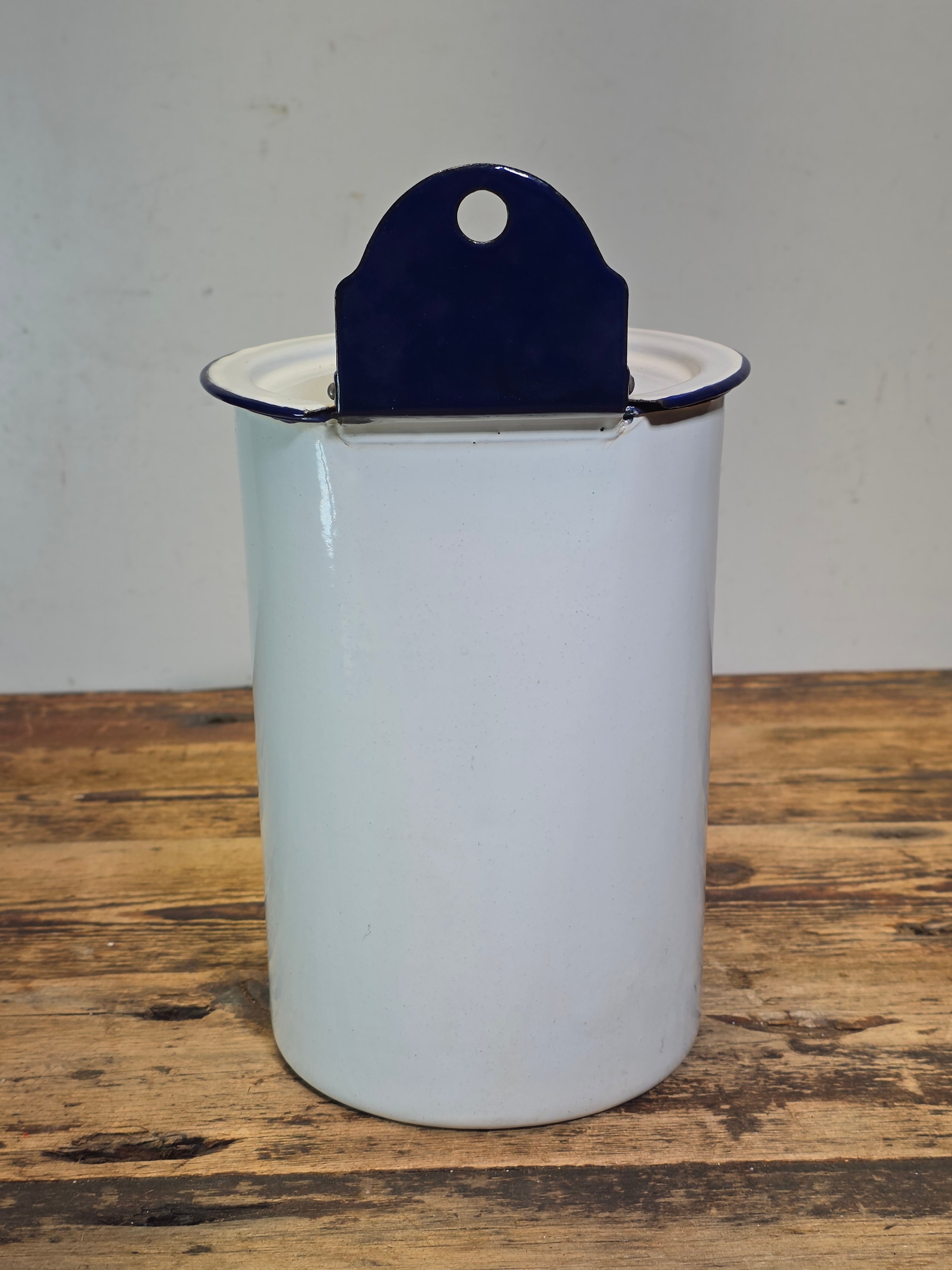 Vintage French Enamel Lavabo Water Dispenser Fountain Tank Wall Hanging (Leaks)