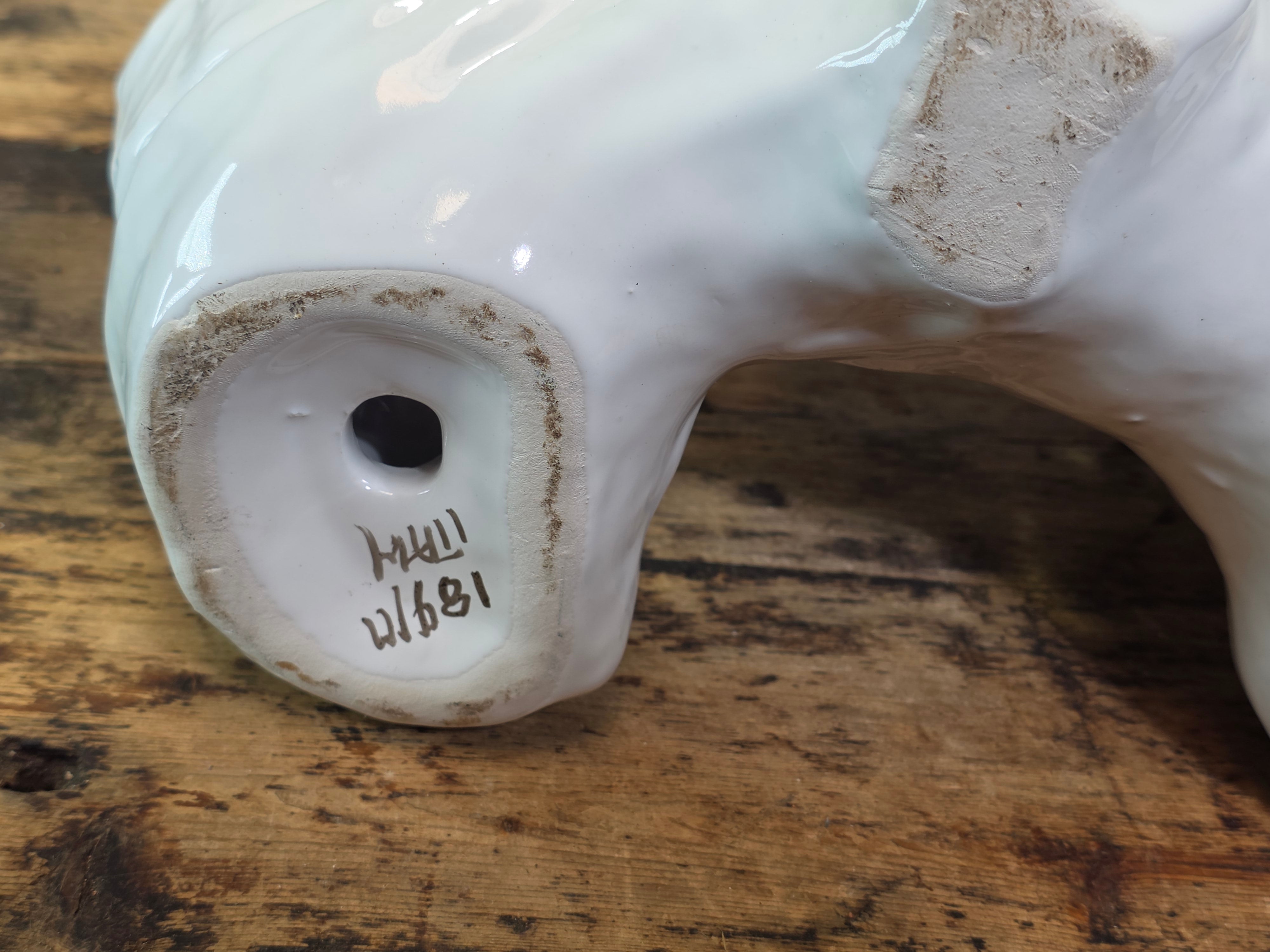 Vintage Italy White Ceramic Three Wise Monkeys Statue Hollywood Regency MCM