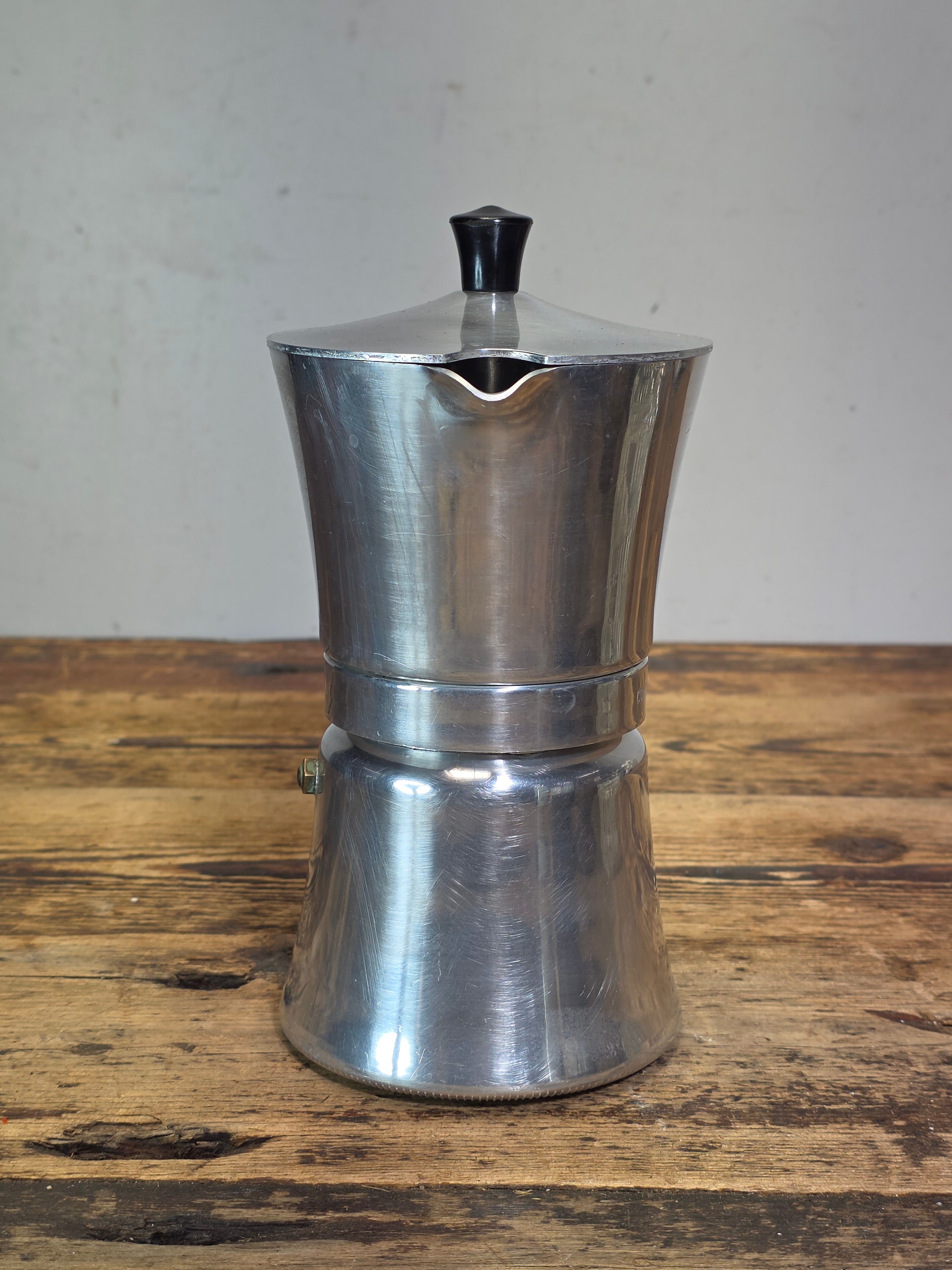 Vintage Continental Espresso Maker 6 Cup B&B Italy Aluminum Glass Moka Pot MCM