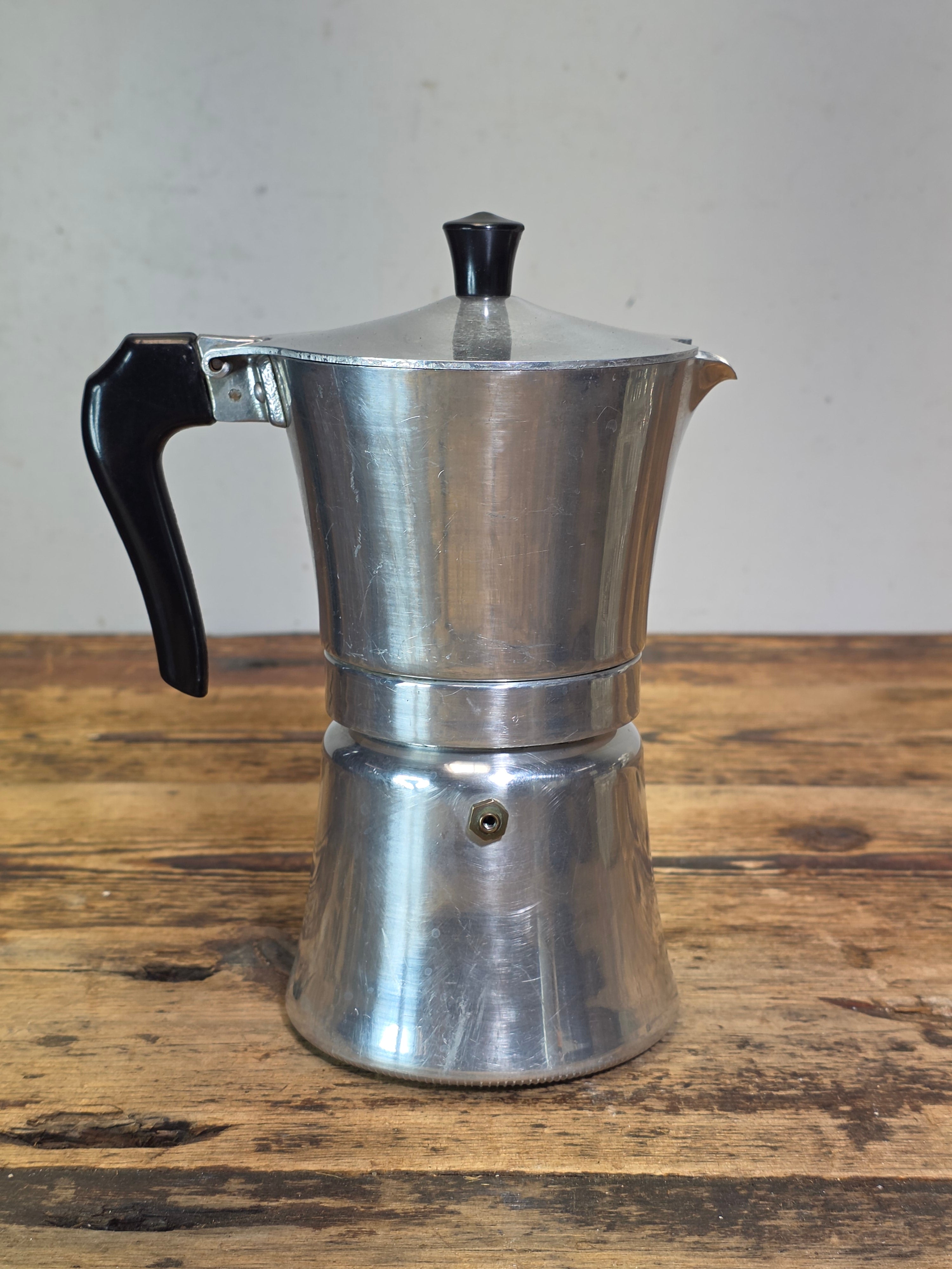 Vintage Continental Espresso Maker 6 Cup B&B Italy Aluminum Glass Moka Pot MCM