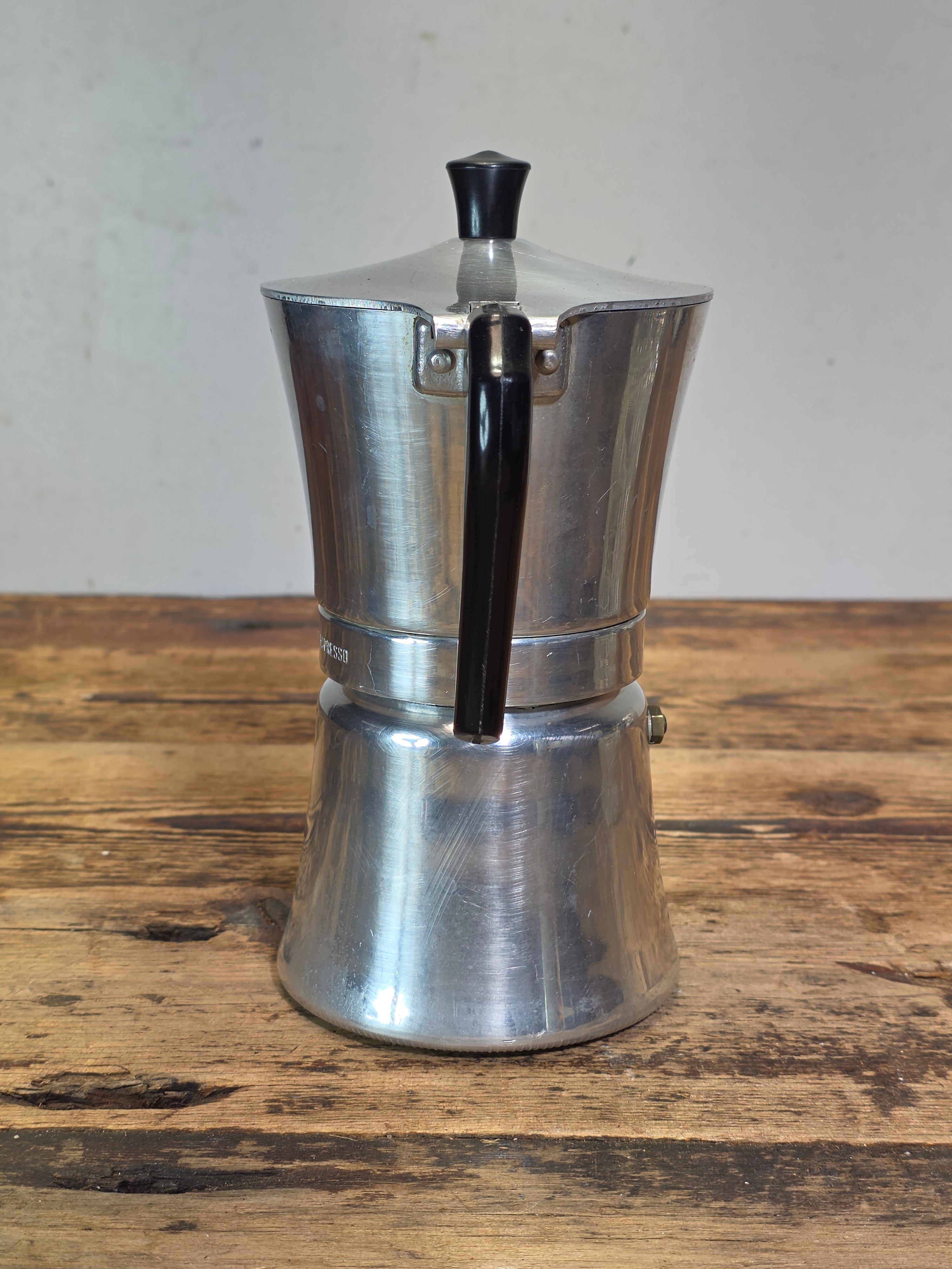Vintage Continental Espresso Maker 6 Cup B&B Italy Aluminum Glass Moka Pot MCM