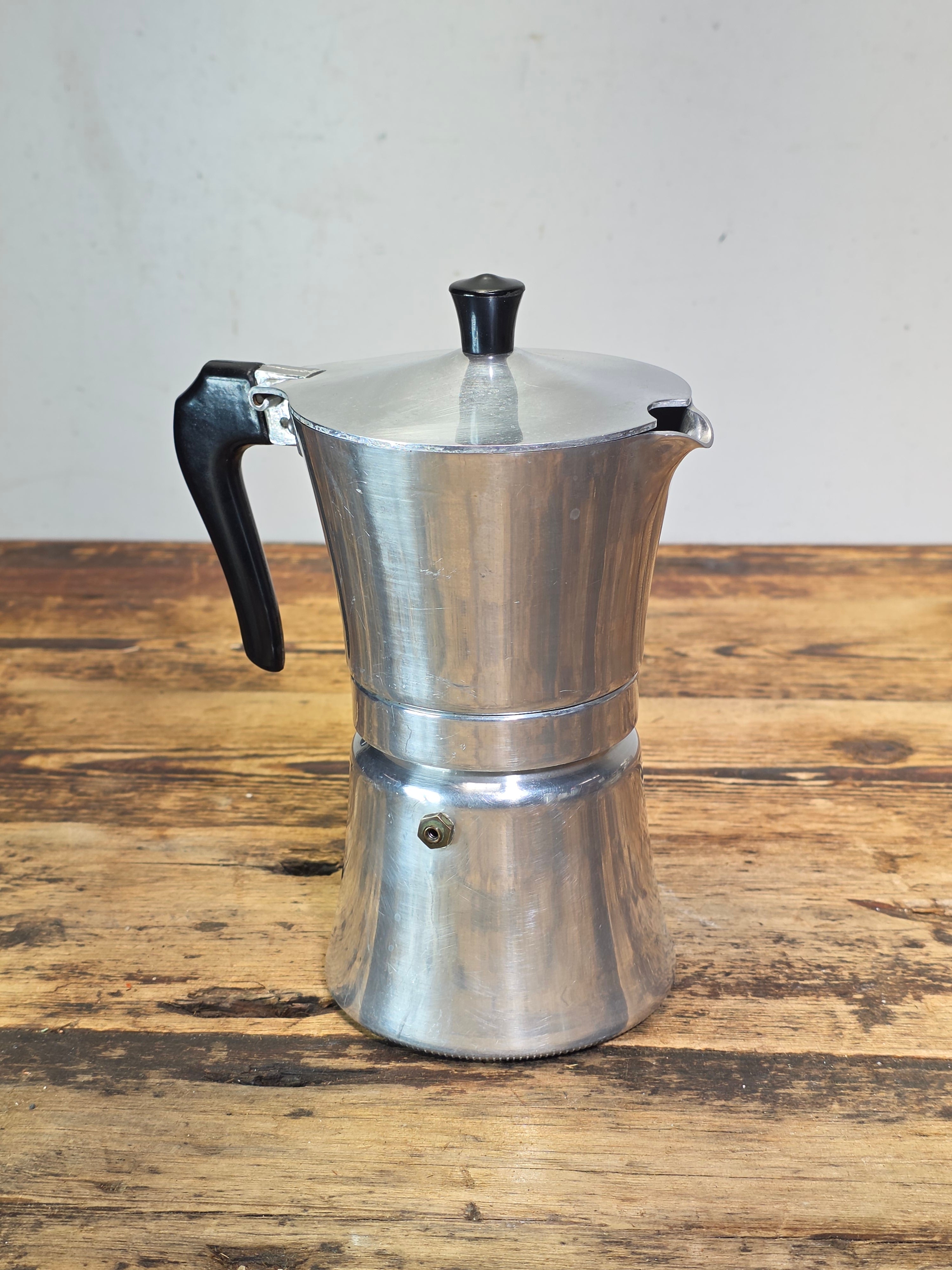 Vintage Continental Espresso Maker 6 Cup B&B Italy Aluminum Glass Moka Pot MCM