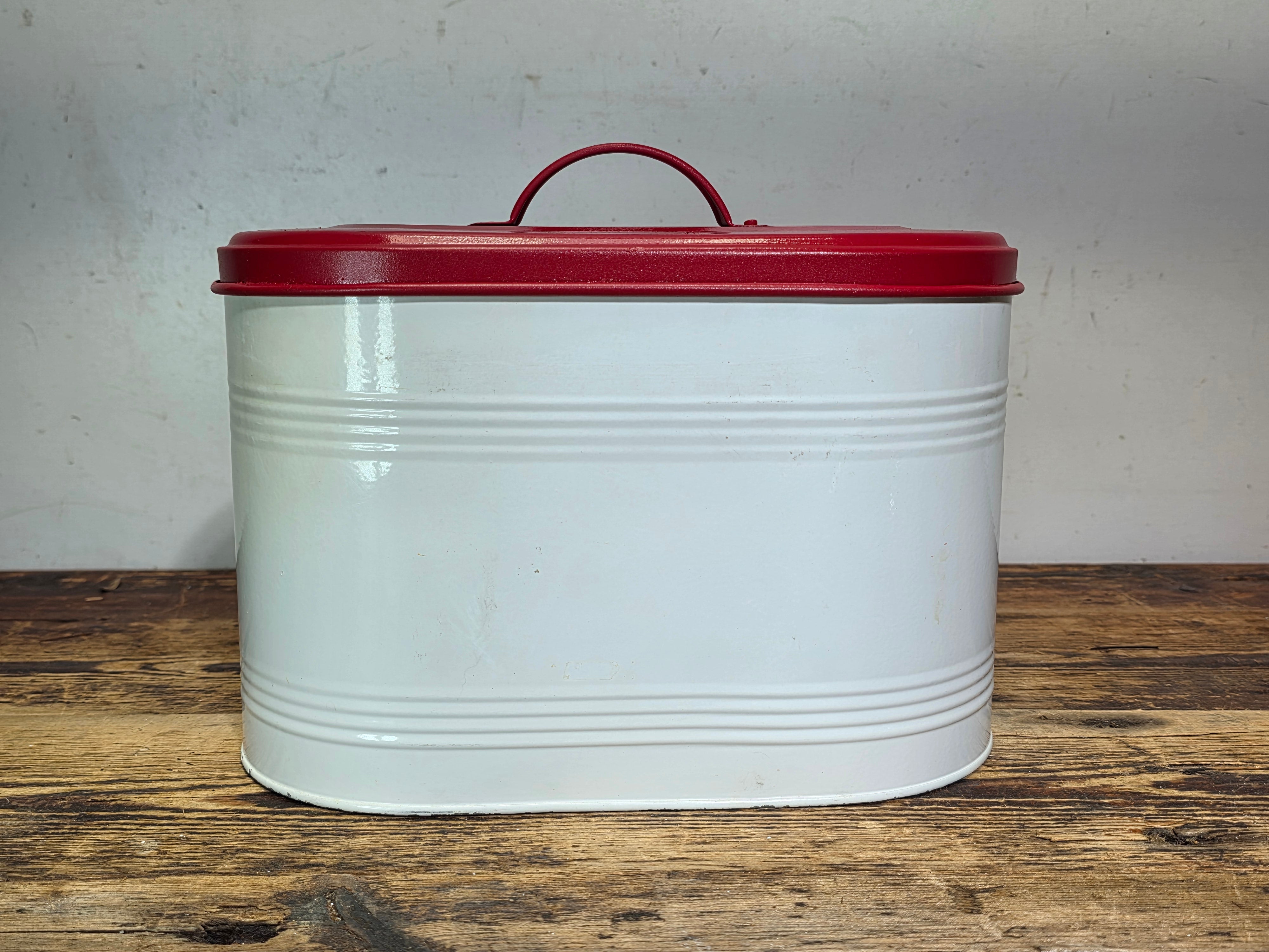 Vintage Mid-Century Metal Kitchen Canister 3-Piece Set - Bread, Cookies & Coffee