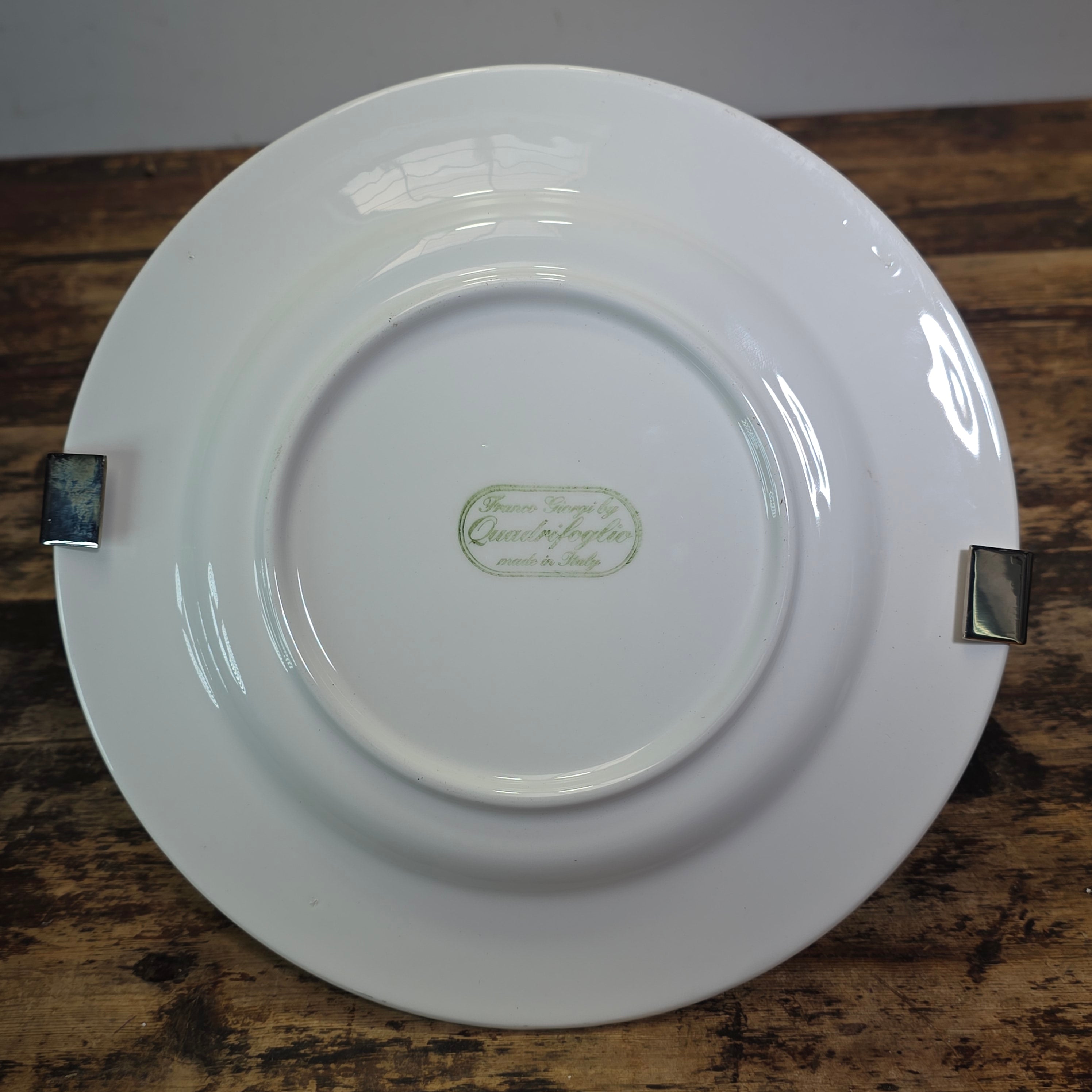 Vintage Franco Giorgi Quadrifoglio Italy Embossed Fruit Handle Serving Plate