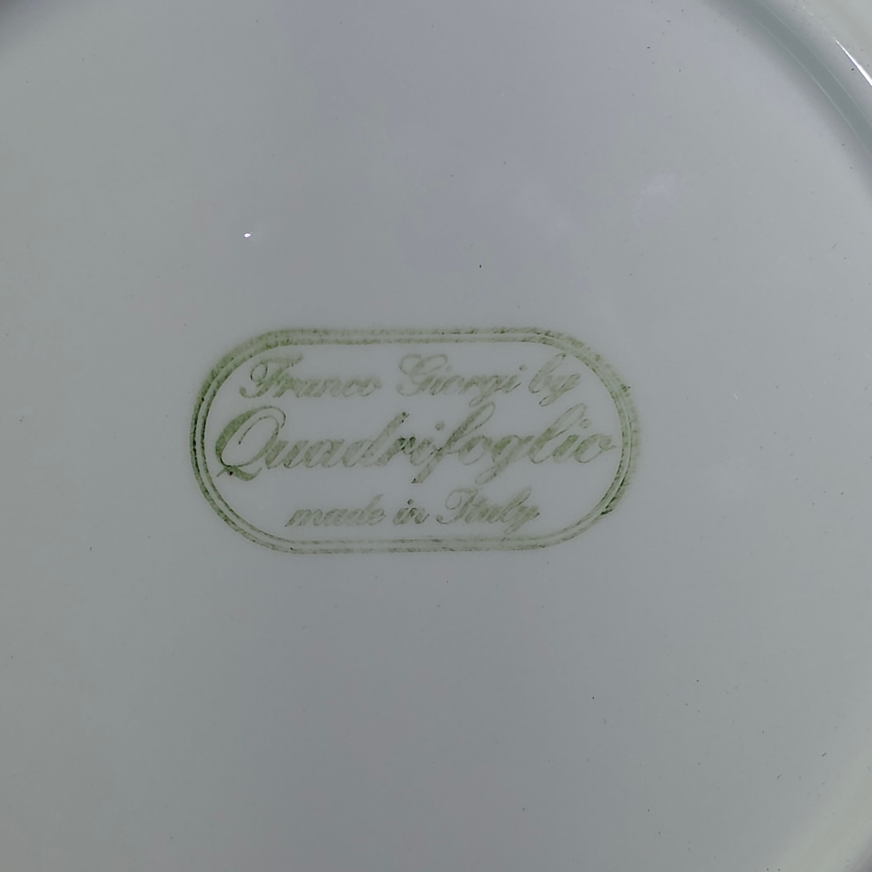 Vintage Franco Giorgi Quadrifoglio Italy Embossed Fruit Handle Serving Plate