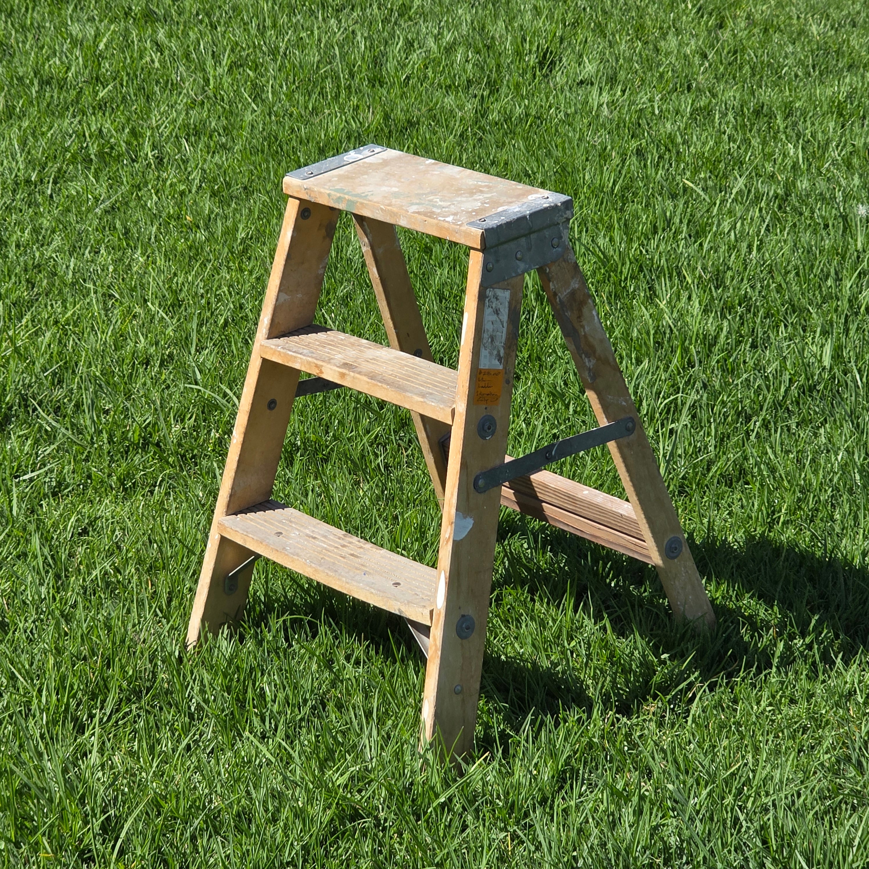 Vintage Keller Wooden Step Stool Ladder 2 Step Rustic Plant Stand Americana