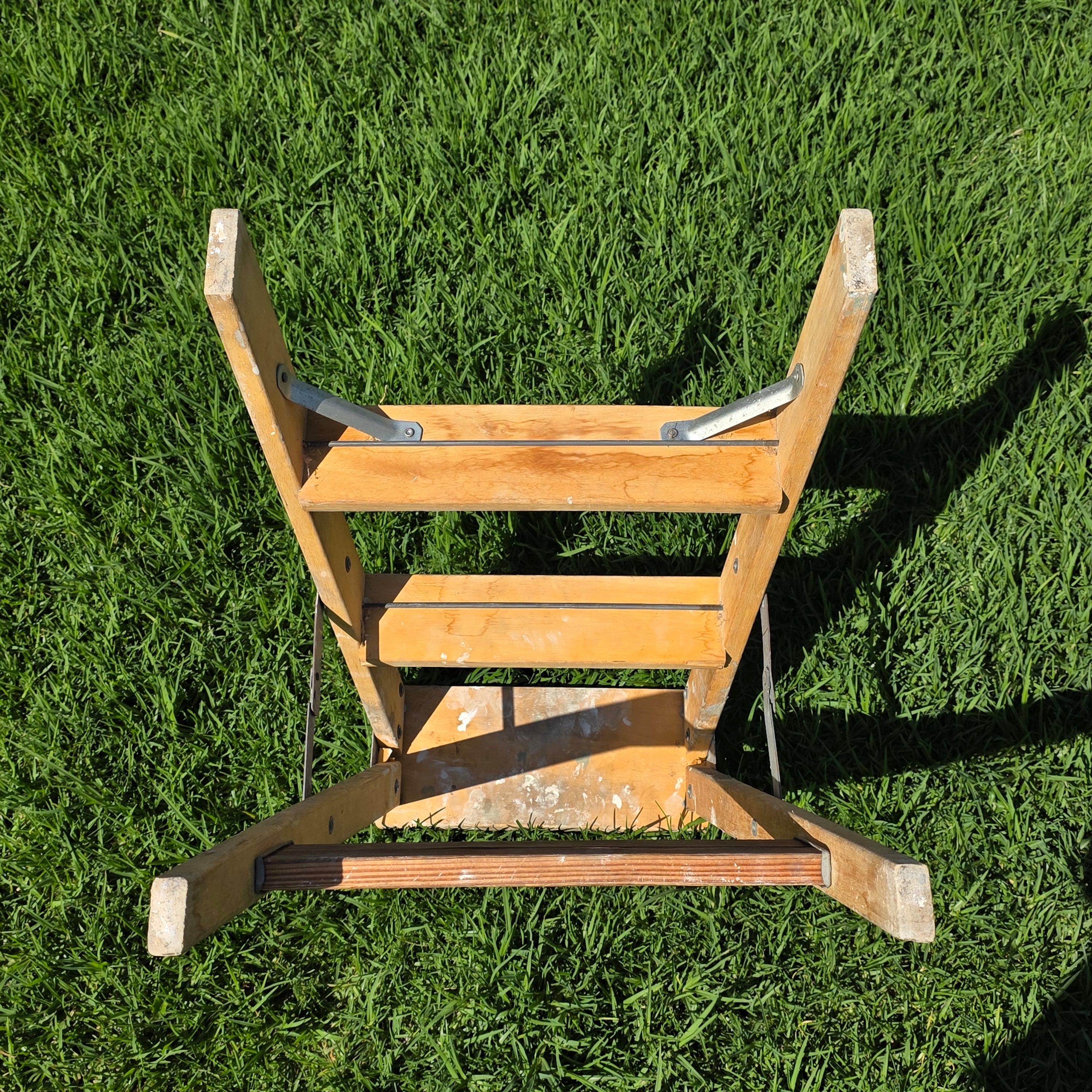 Vintage Keller Wooden Step Stool Ladder 2 Step Rustic Plant Stand Americana