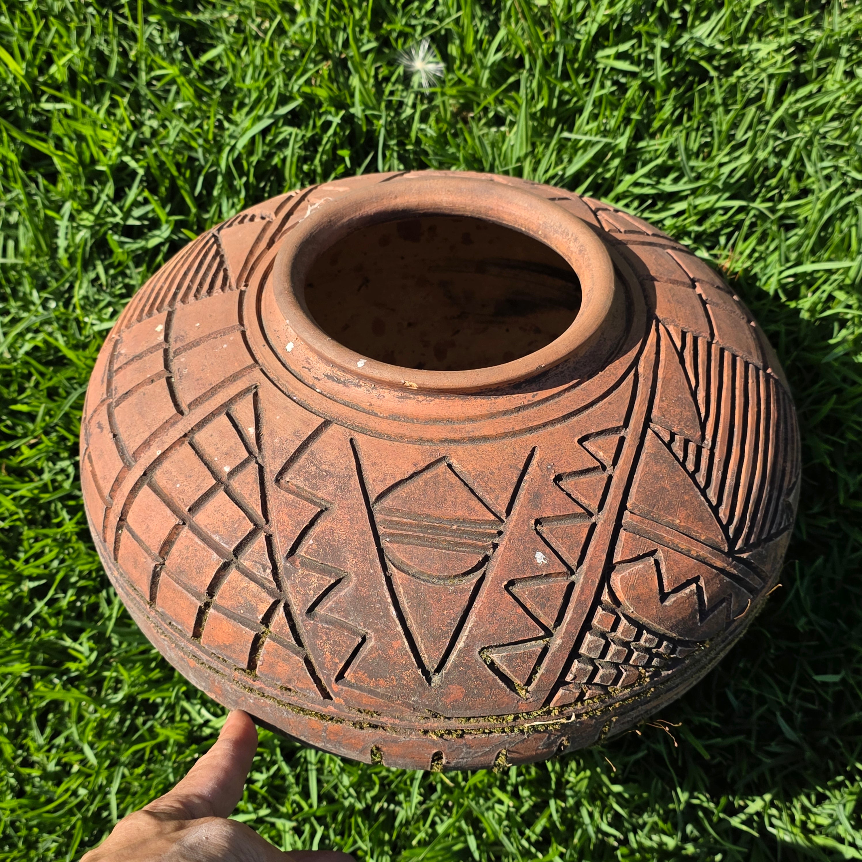 Vintage Terracotta Olla Pot Southwestern Native Pueblo Style Garden Planter 13"
