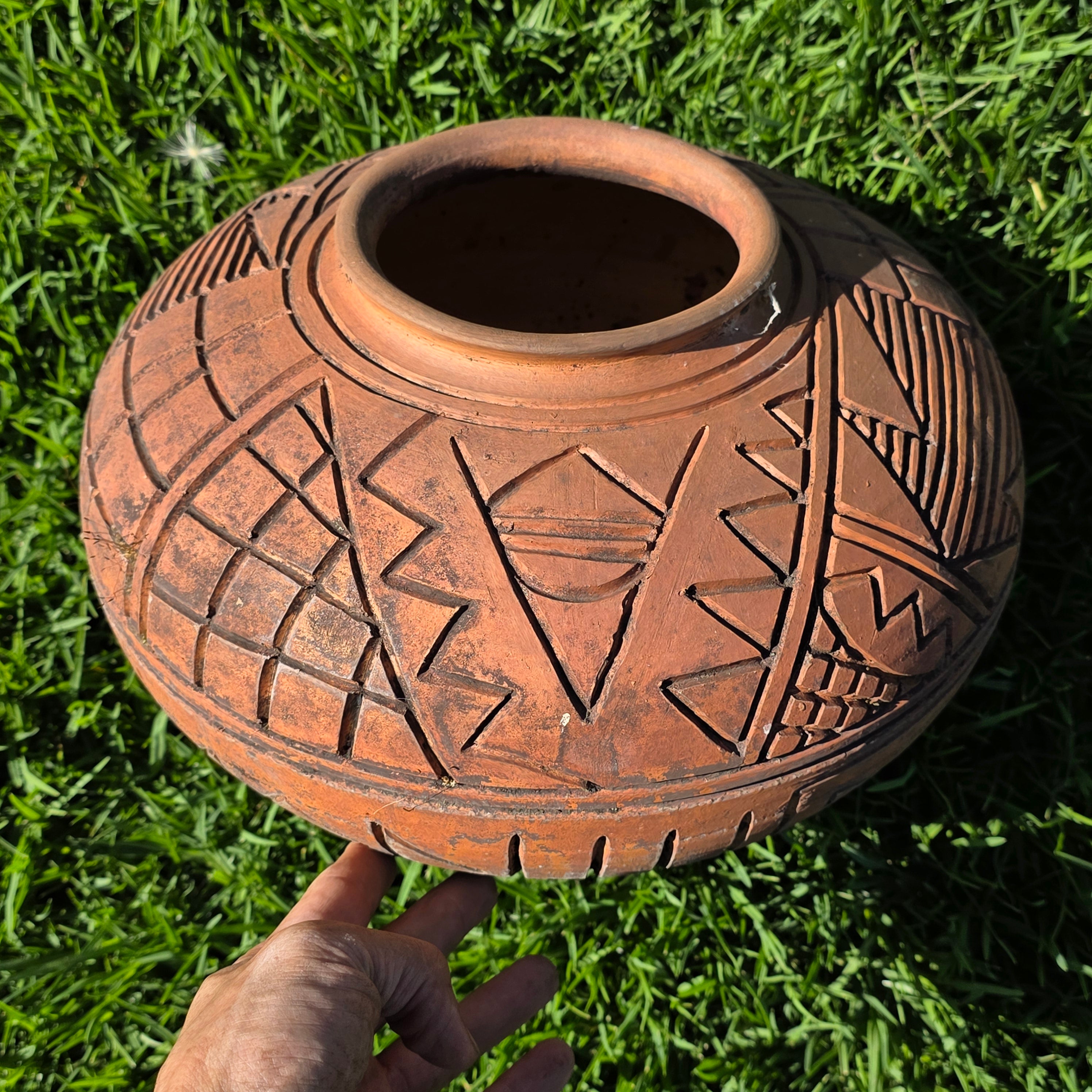 Vintage Terracotta Olla Pot Southwestern Native Pueblo Style Garden Planter 13"
